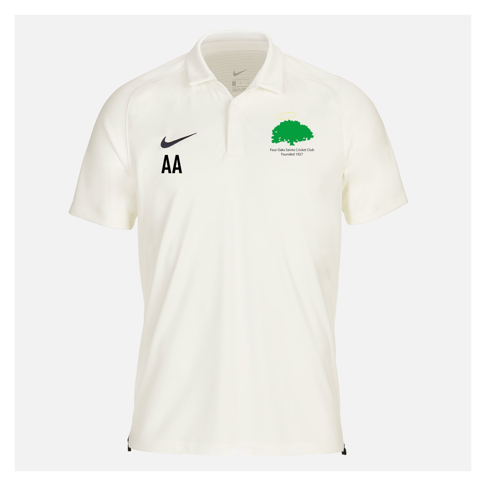 Zelus-Nike Cricket Short Sleeve Game Polo - Sail/Obsidian