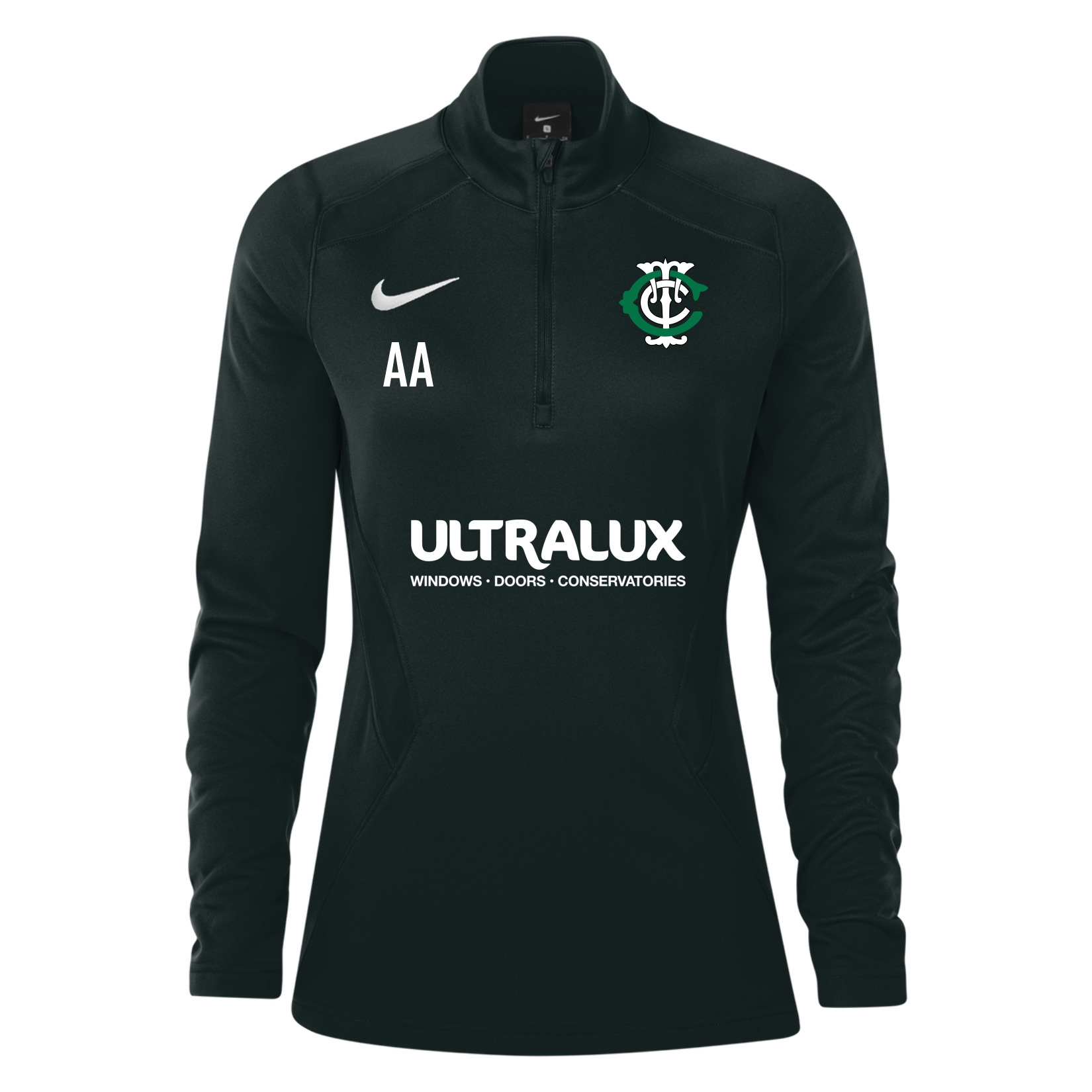 Zelus-Nike 1/4 Zip Midlayer (W) - Black/White