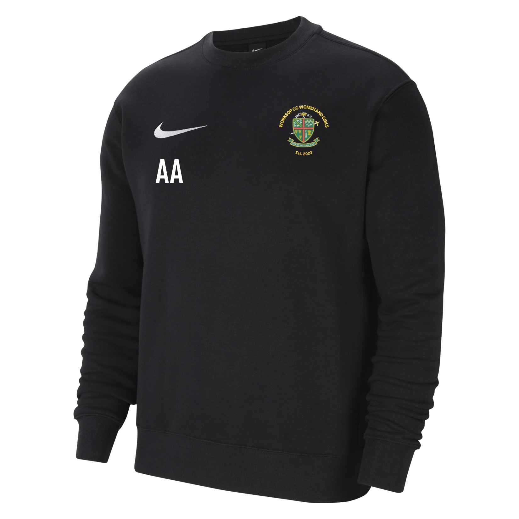 Nike Team Club 20 Fleece Crew Sweatshirt - Black/White/White