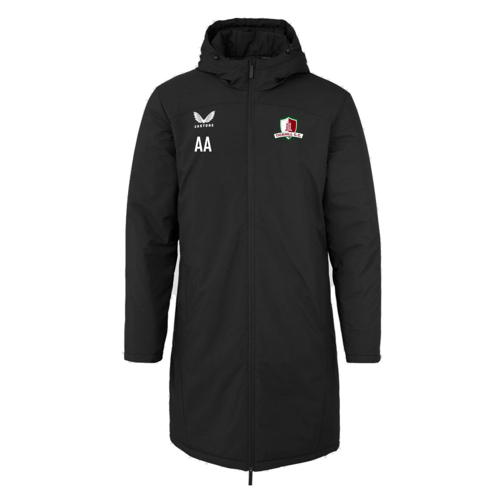Castore Long Length Bench Jacket - Black/White