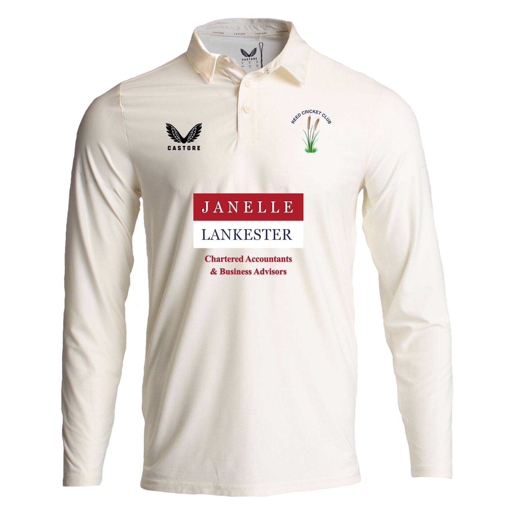 Castore Cricket LS Polo Tech - CREAM