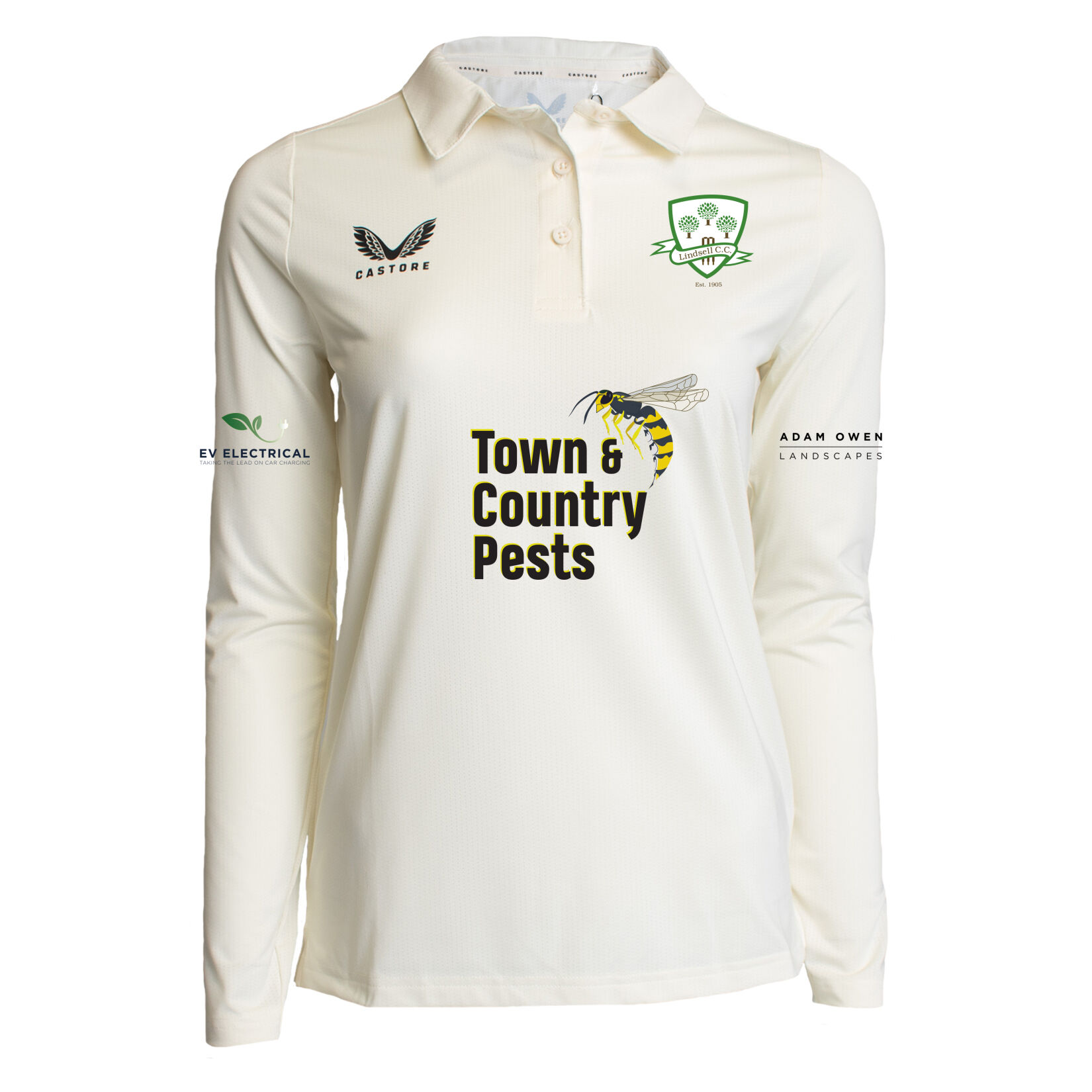 Castore Cricket LS Polo Tech (W) - Cream/Black