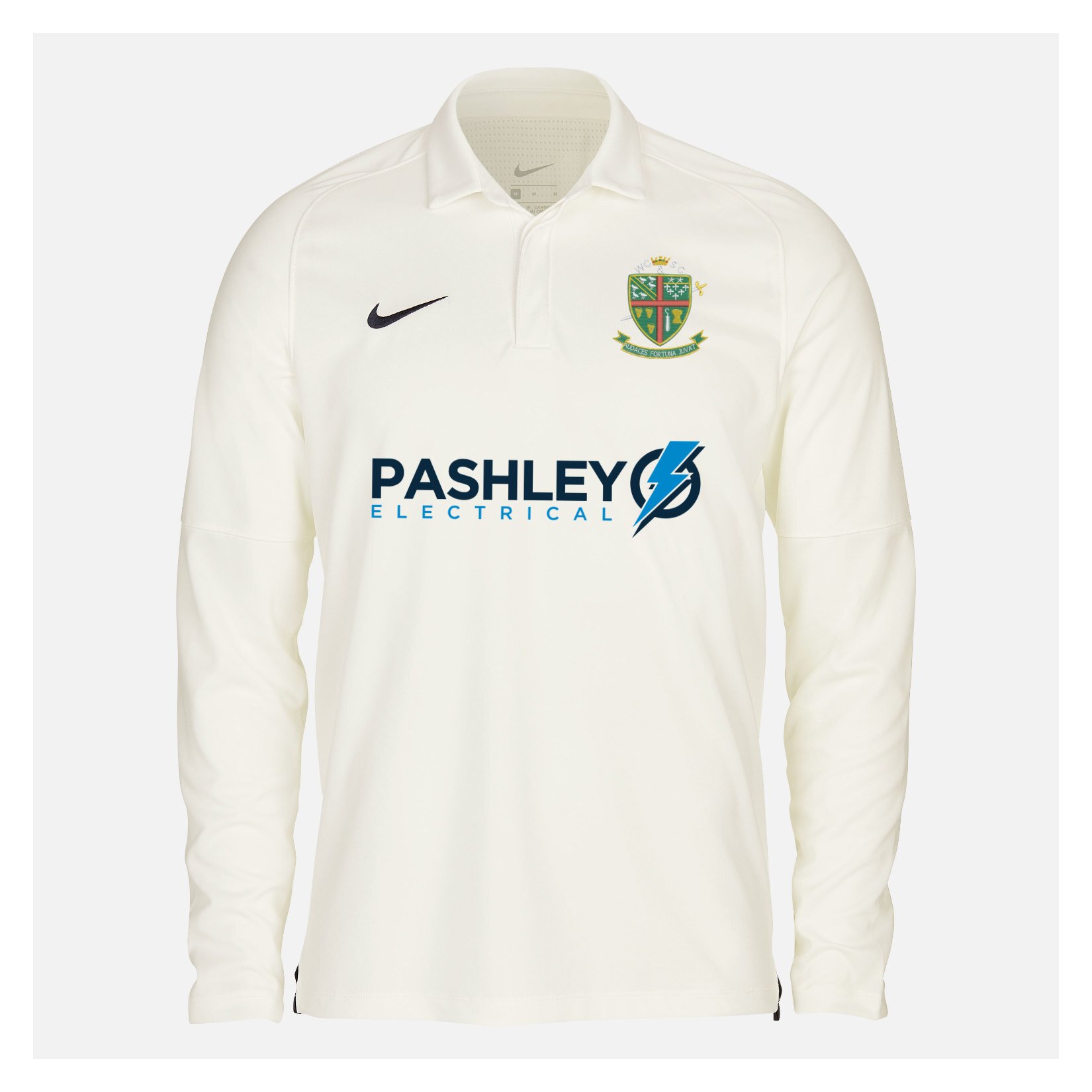 Zelus-Nike Cricket Long Sleeve Game Polo - Sail/Obsidian