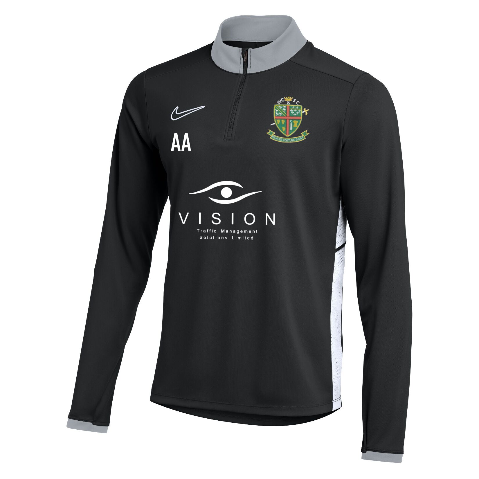 Nike Dri-FIT Academy 25 Drill Top - Black/White/White
