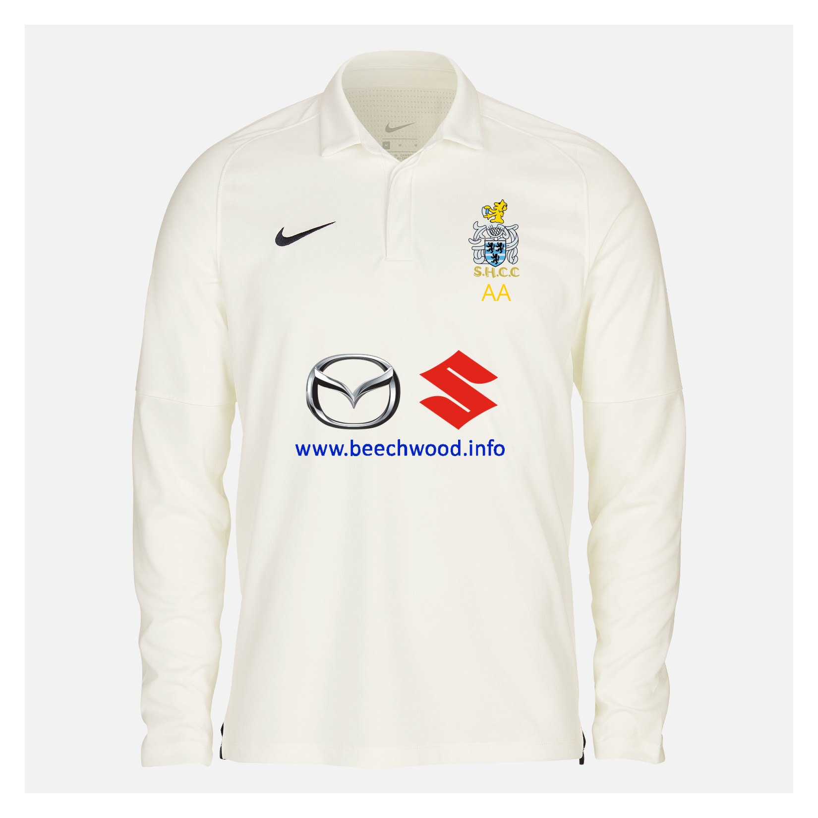 Zelus-Nike Cricket Long Sleeve Game Polo - Sail/Obsidian