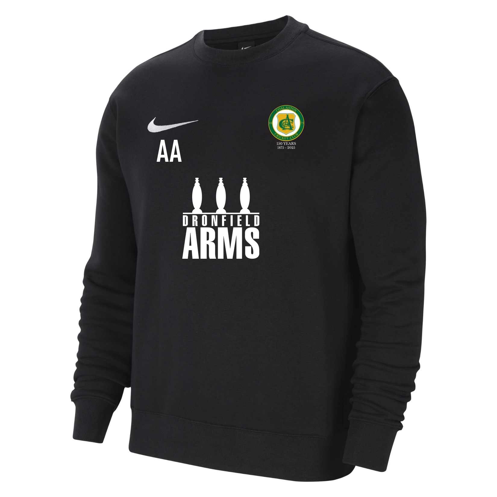 Nike Team Club 20 Fleece Crew Sweatshirt - Black/White/White