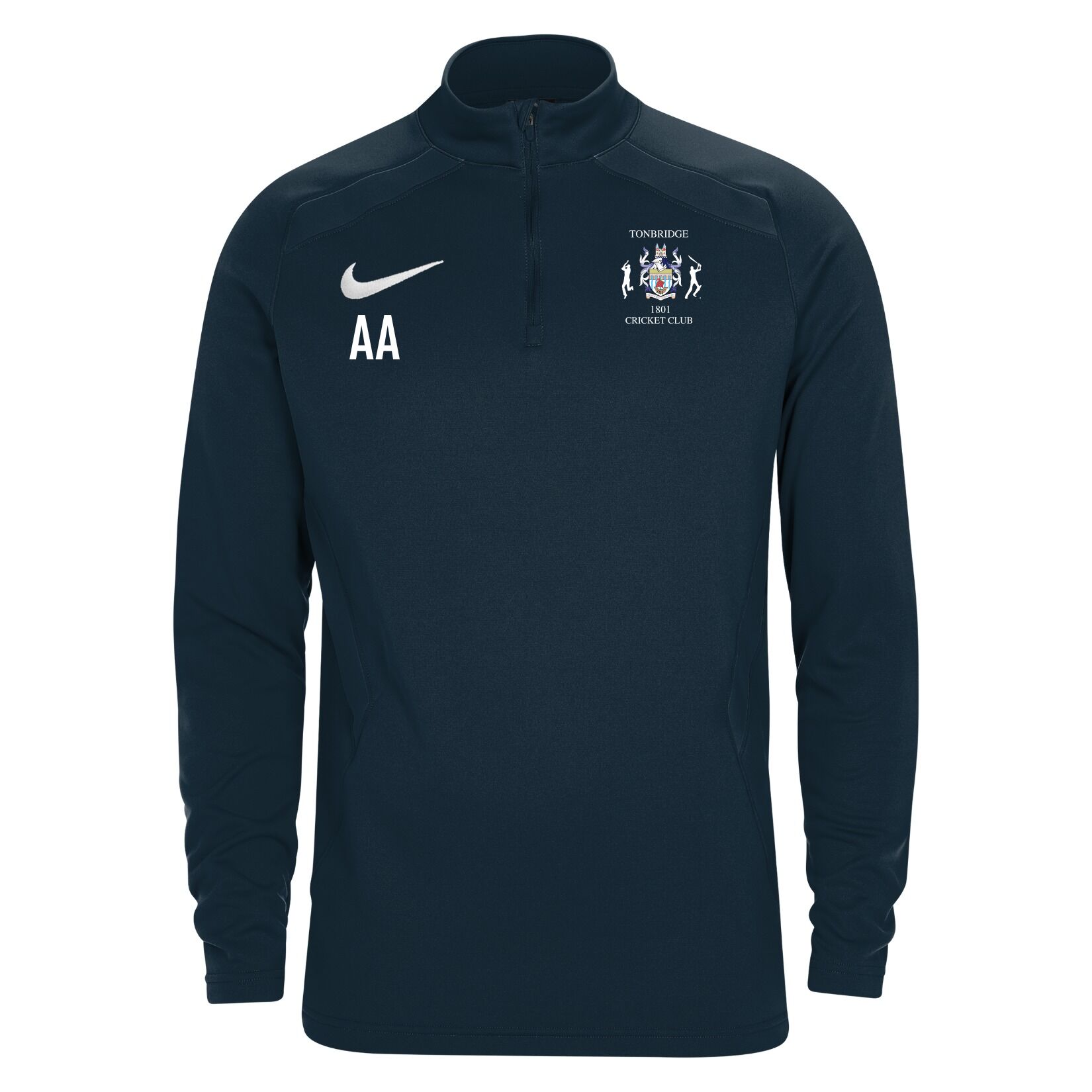 Zelus-Nike 1/4 Zip Midlayer - Obsidian/White