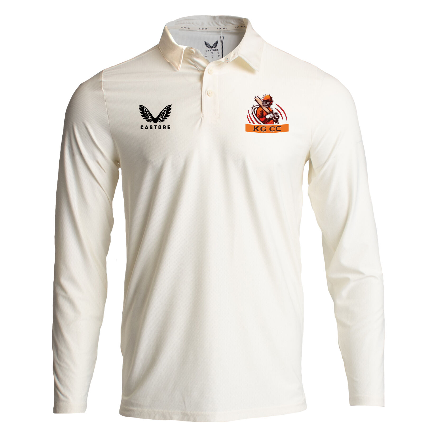 Castore Cricket LS Polo Tech - CREAM