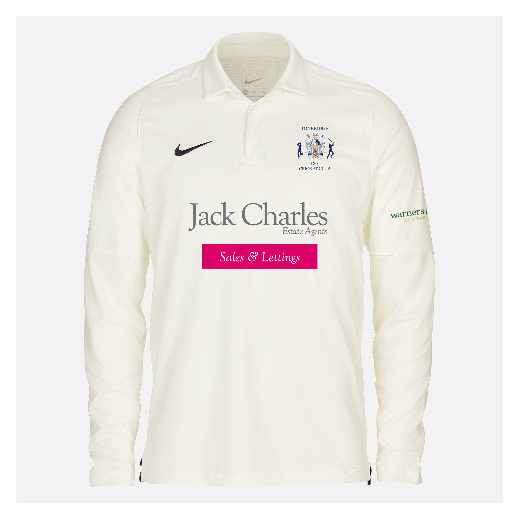 Zelus-Nike Cricket Long Sleeve Game Polo - Sail/Obsidian