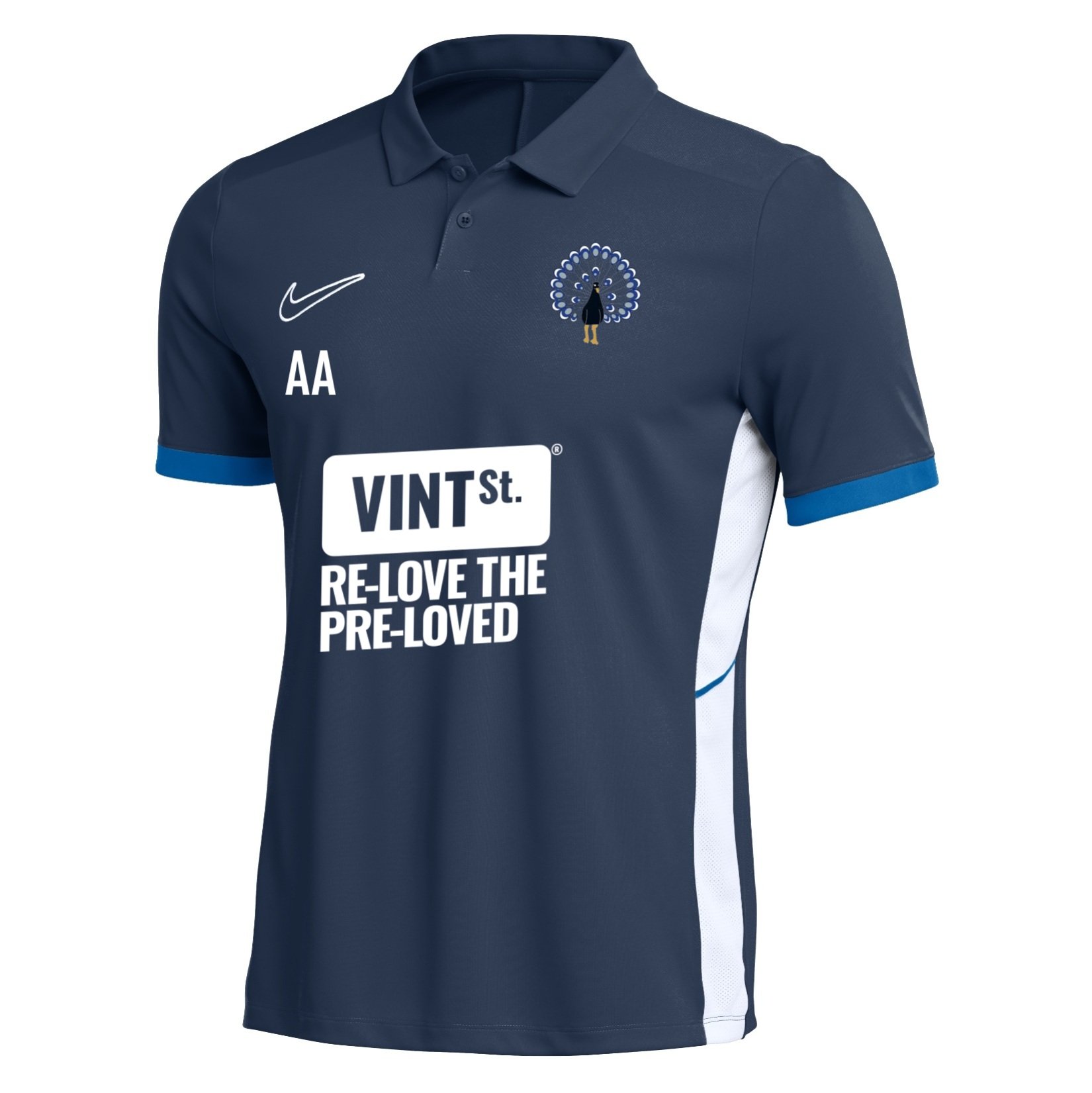 Nike Dri-FIT Academy 25 Polo - Obsidian/Royal Blue/White