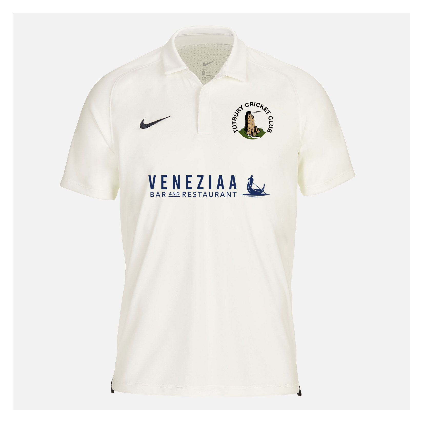 Zelus-Nike Cricket Short Sleeve Game Polo - Sail/Obsidian