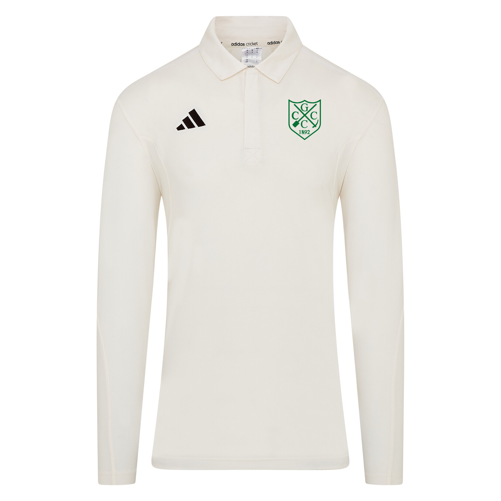 adidas-SS Elite Long-Sleeve Polo Shirt - Ivory/White