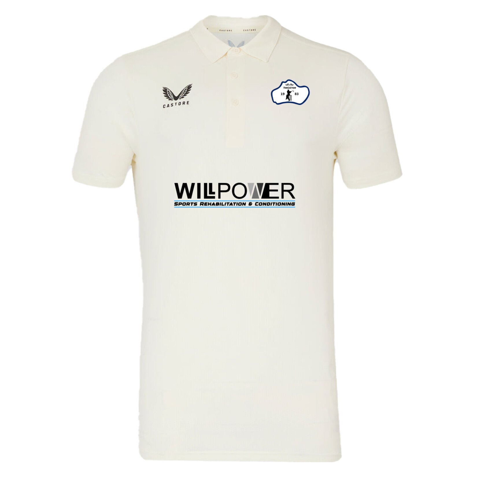 Castore Cricket SS Polo Tech - CREAM/BLACK