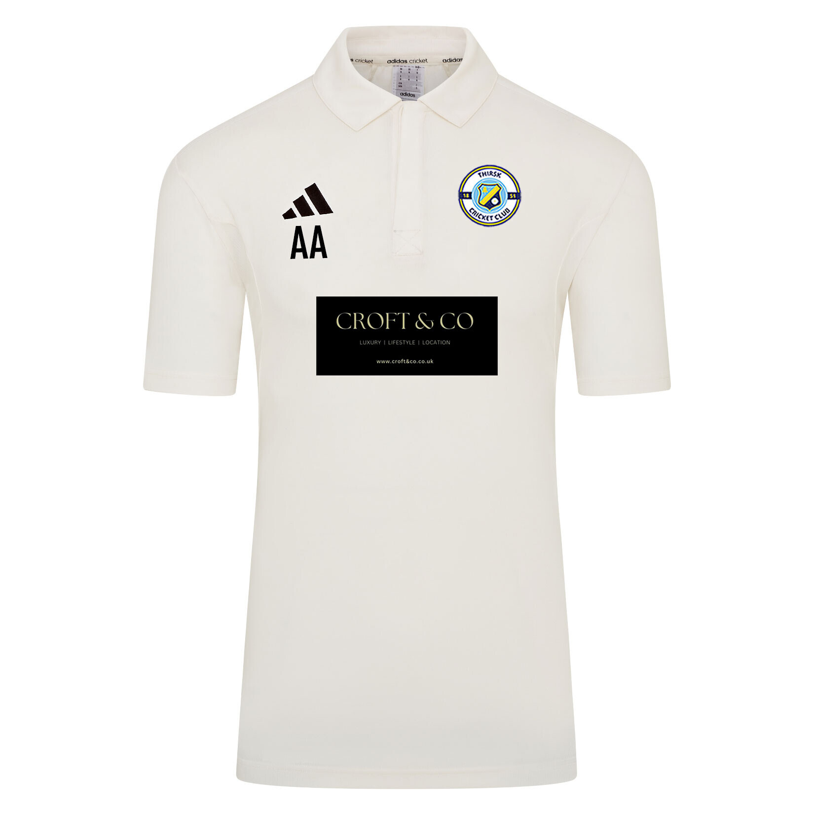 adidas-SS Elite Short Sleeve Cricket Shirt - Ivory/White
