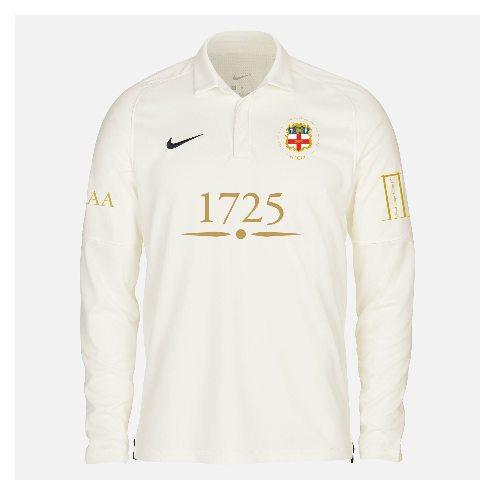 Zelus-Nike Cricket Long Sleeve Game Polo - Sail/Obsidian