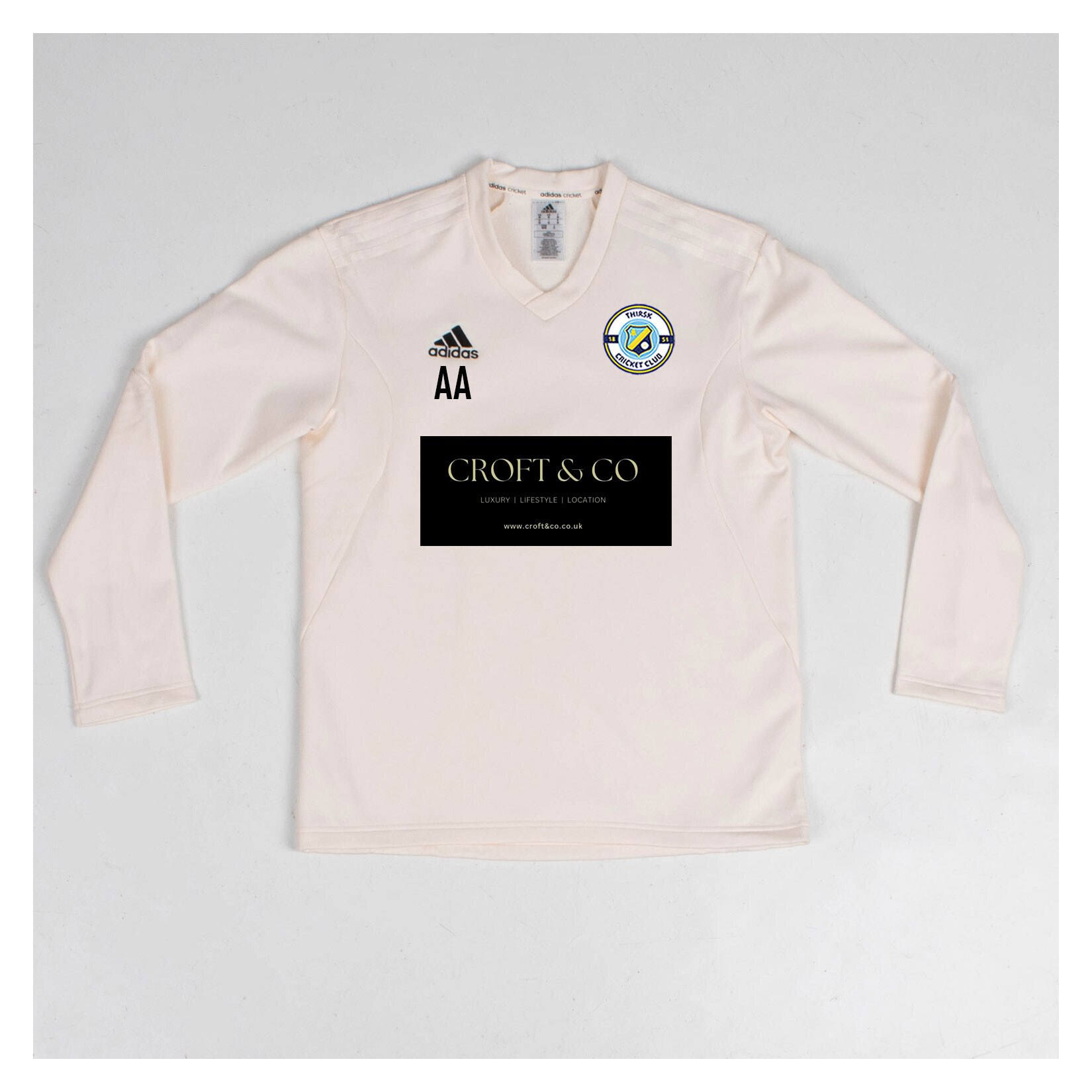 adidas-SS Elite Long Sleeve Cricket Sweater - Chalk