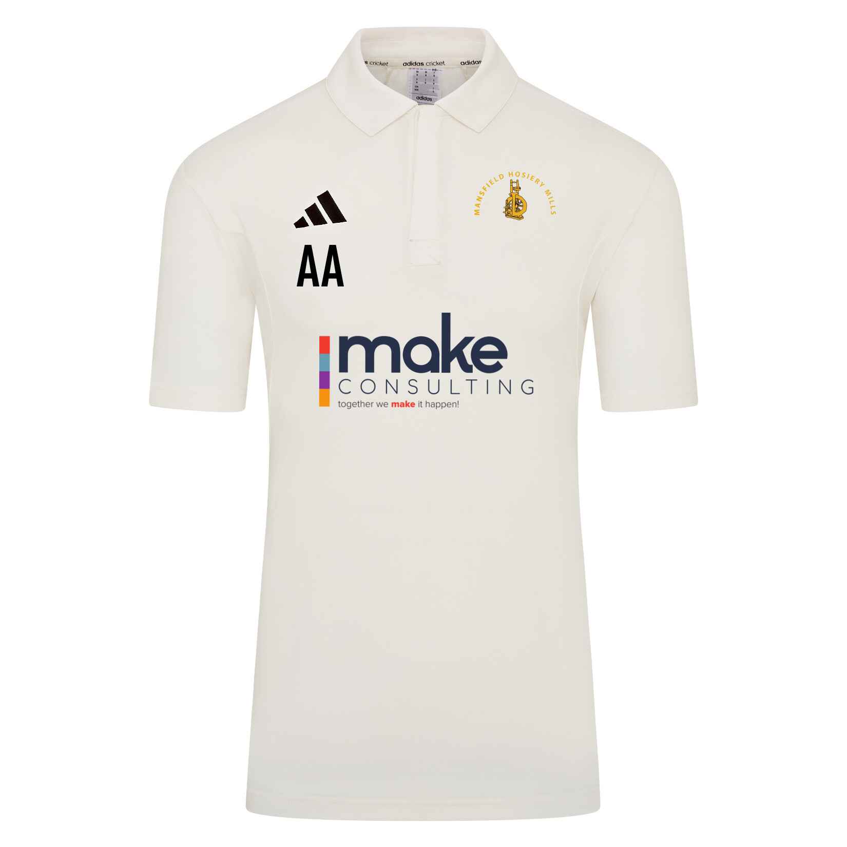 adidas-SS Elite Short Sleeve Cricket Shirt - Ivory/White