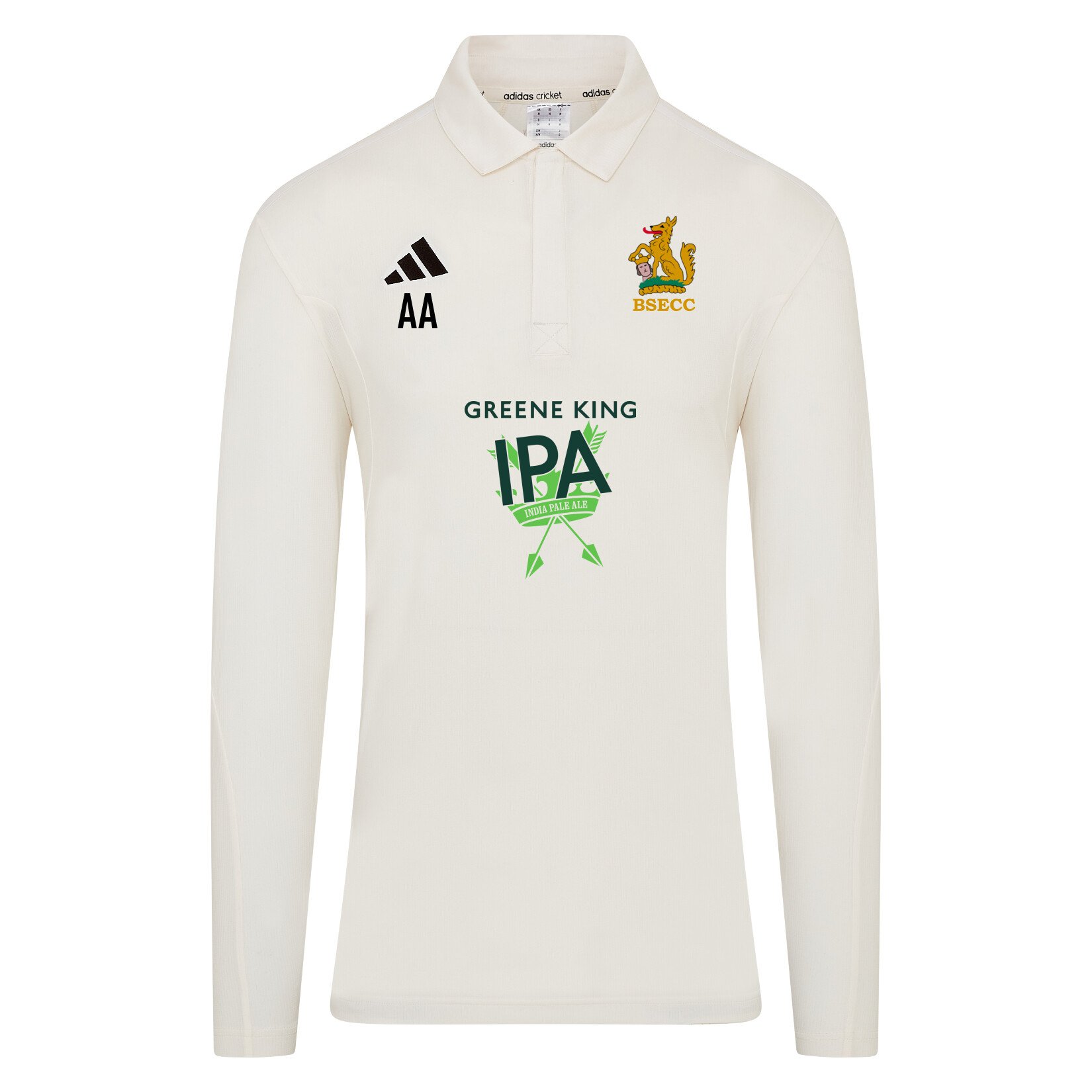 adidas-SS Elite Long-Sleeve Polo Shirt - Ivory/White