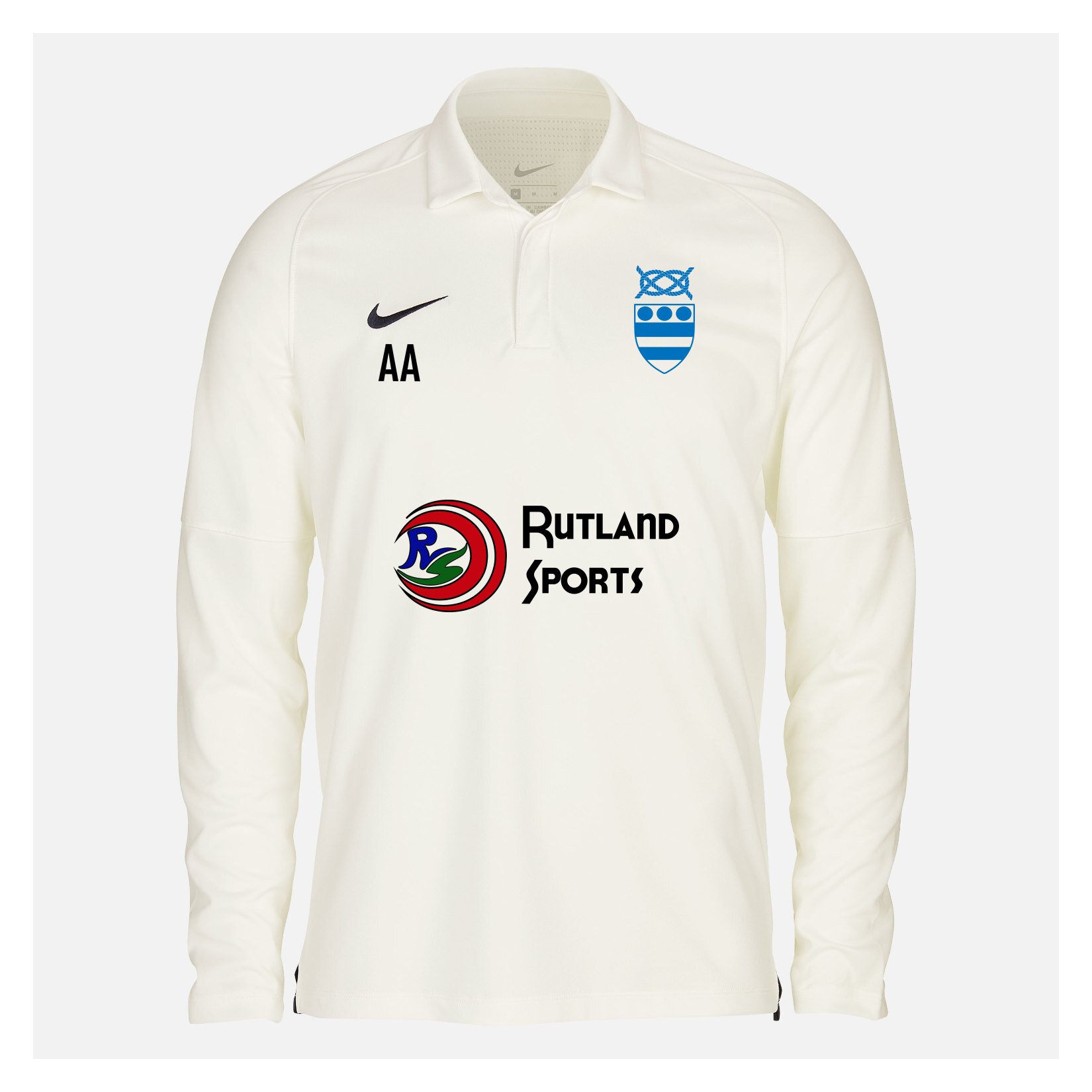 Zelus-Nike Cricket Long Sleeve Game Polo - Sail/Obsidian