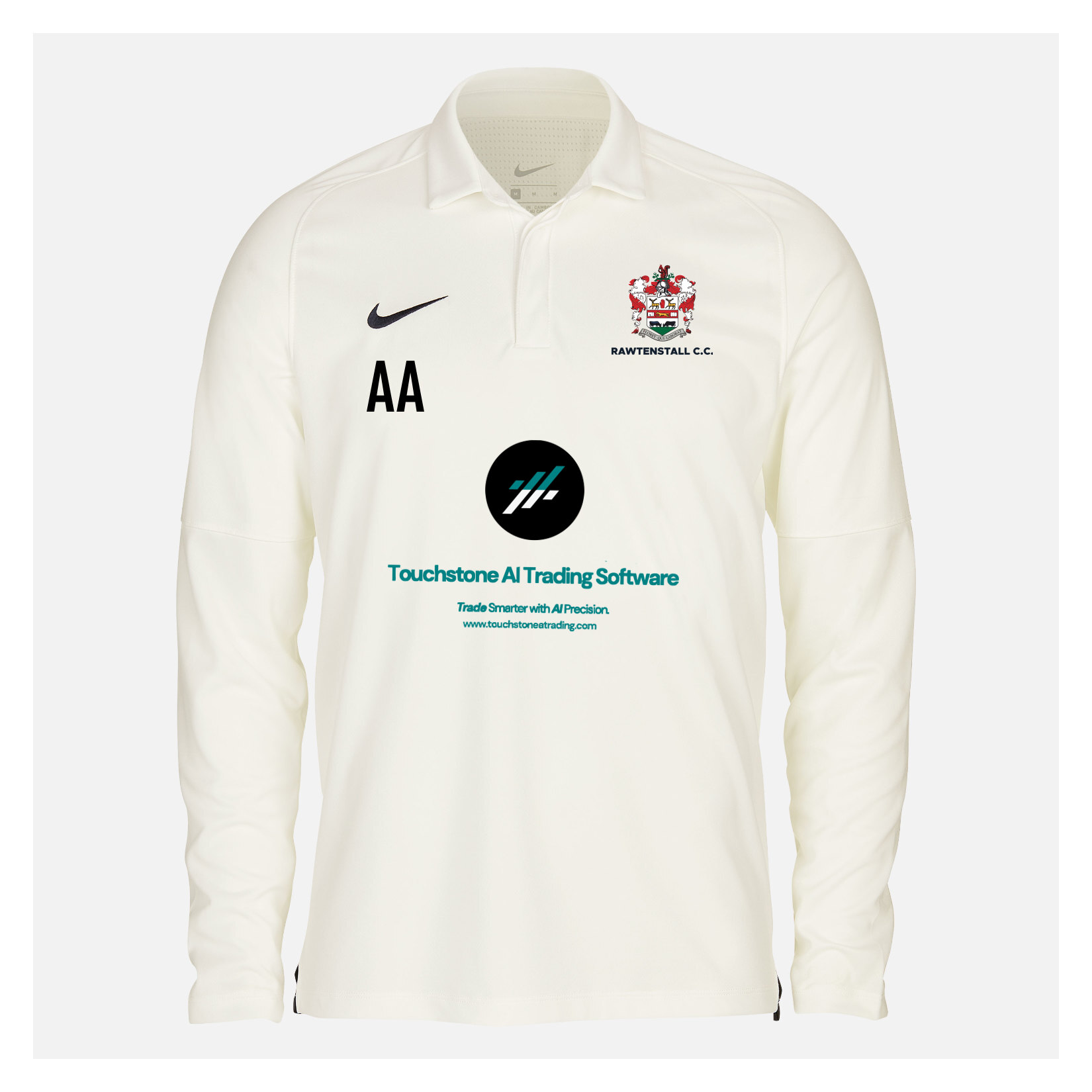 Zelus-Nike Cricket Long Sleeve Game Polo - Sail/Obsidian