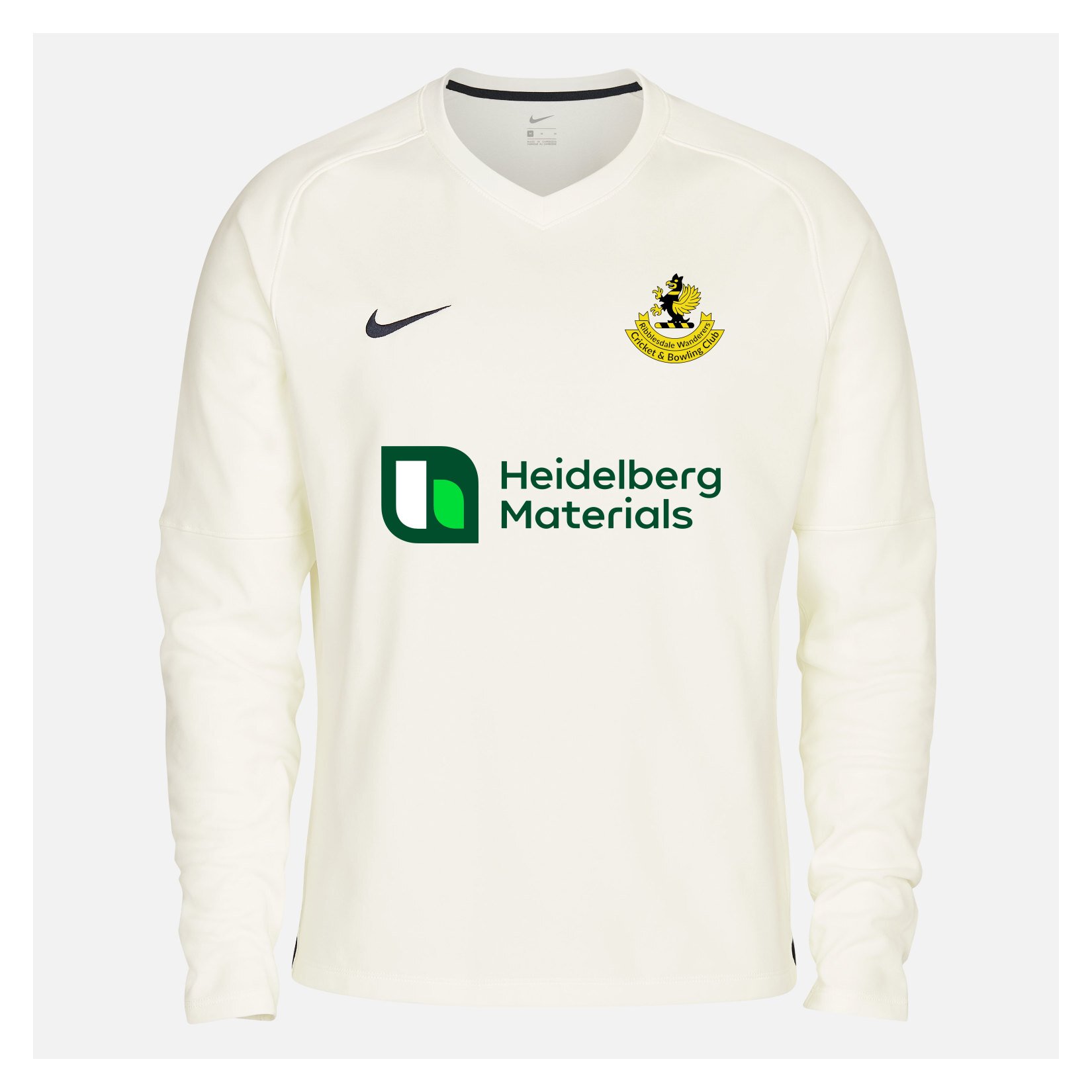 Zelus-Nike Cricket Long Sleeve Thermal Top - Sail/Obsidian