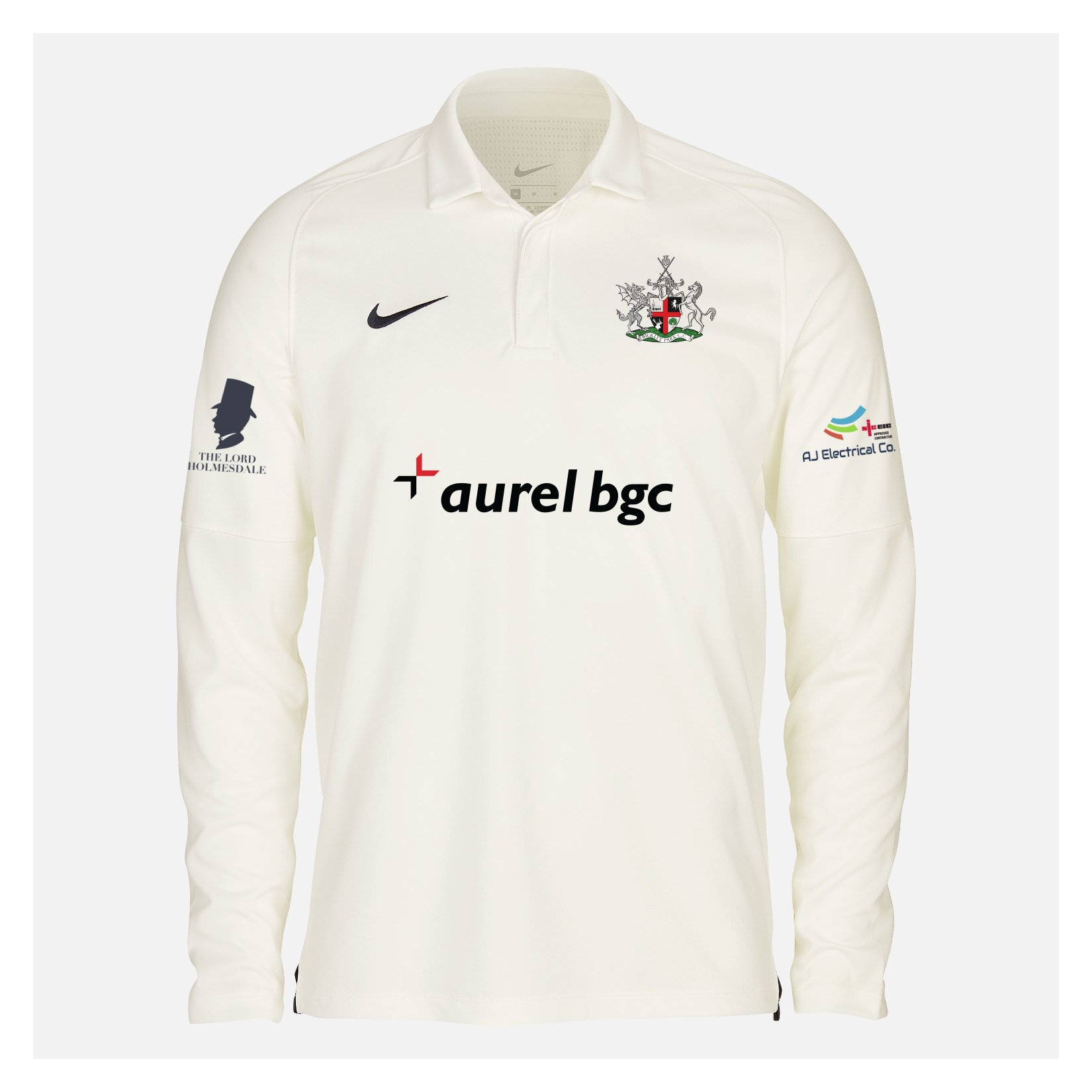 Zelus-Nike Cricket Long Sleeve Game Polo - Sail/Obsidian