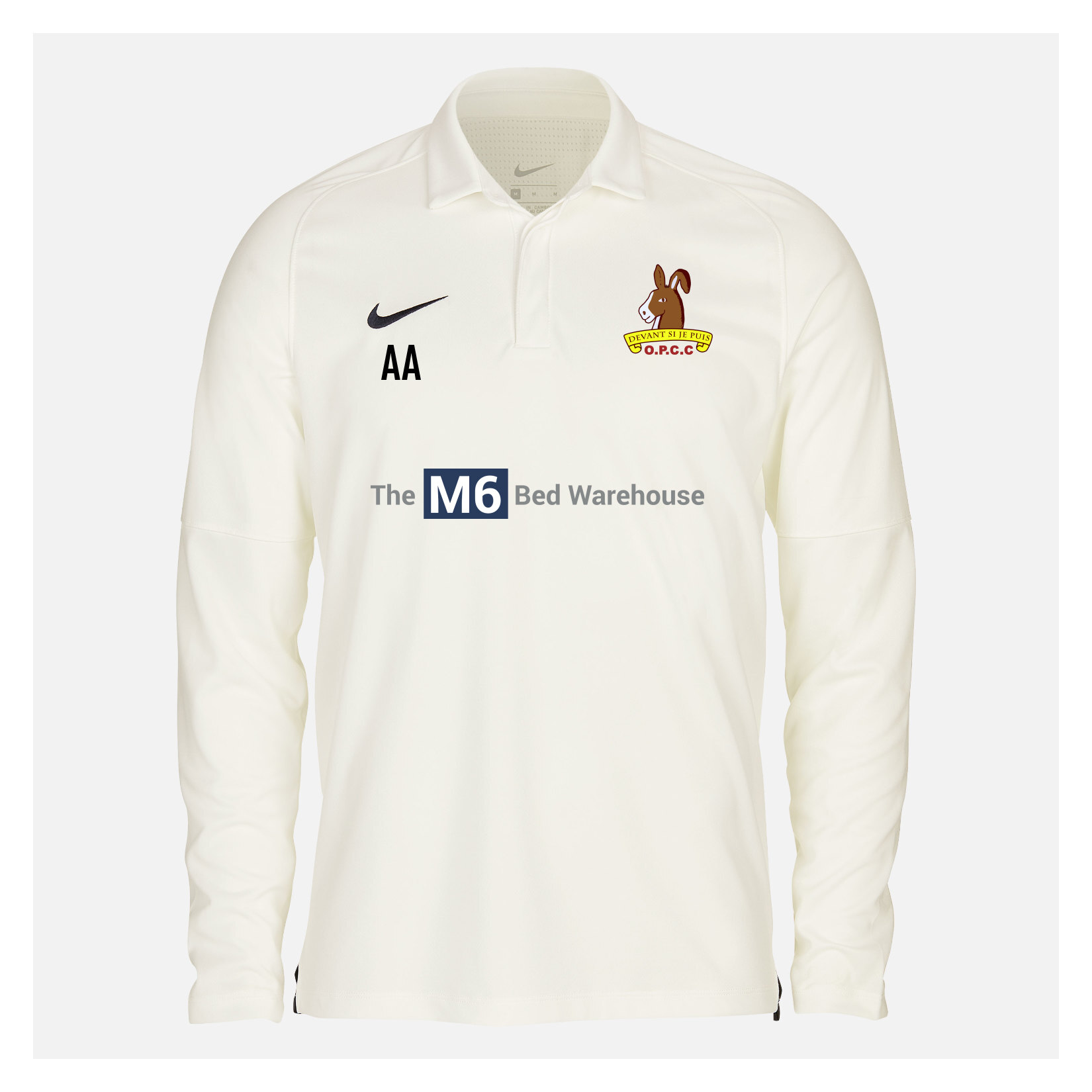 Zelus-Nike Cricket Long Sleeve Game Polo - Sail/Obsidian