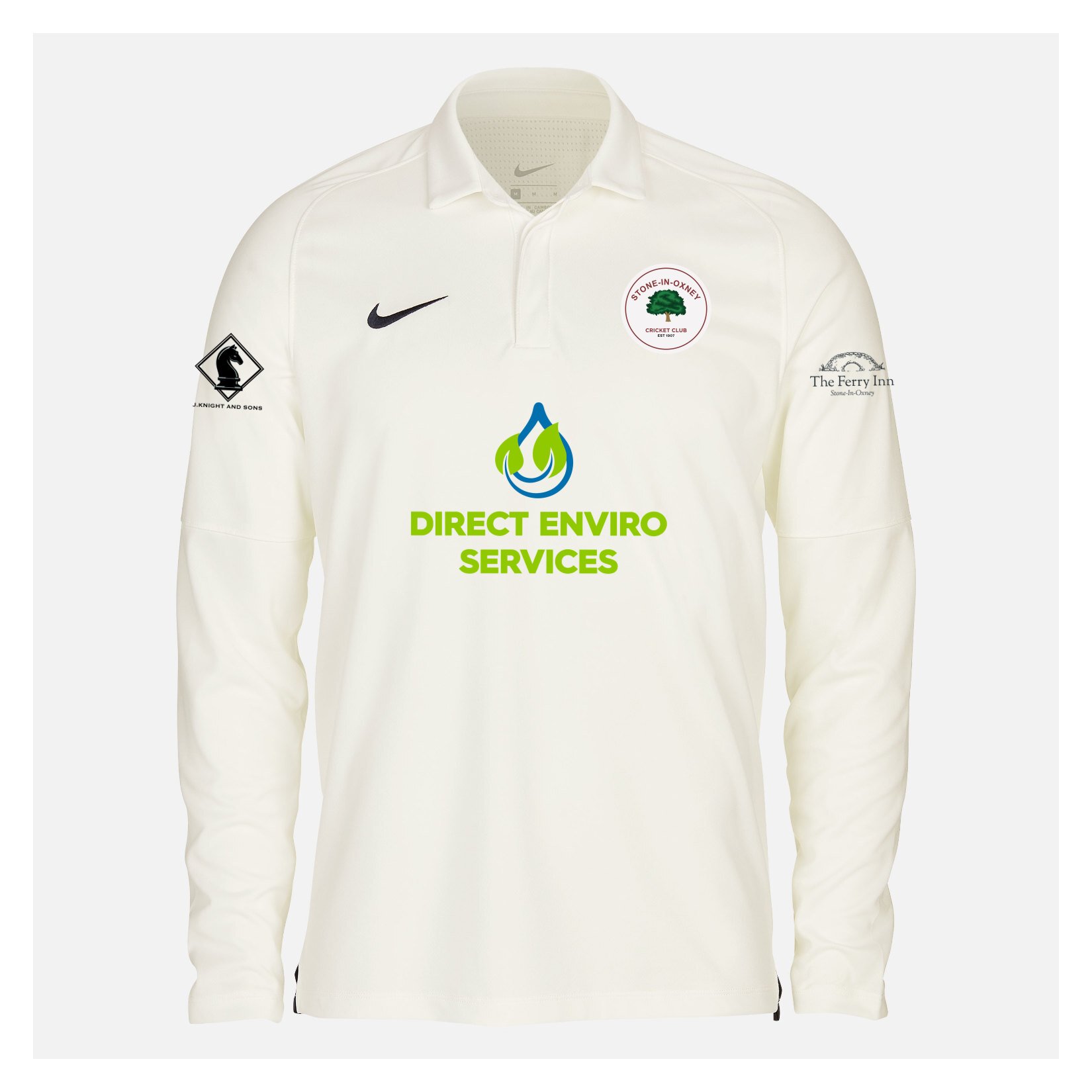 Zelus-Nike Cricket Long Sleeve Game Polo - Sail/Obsidian