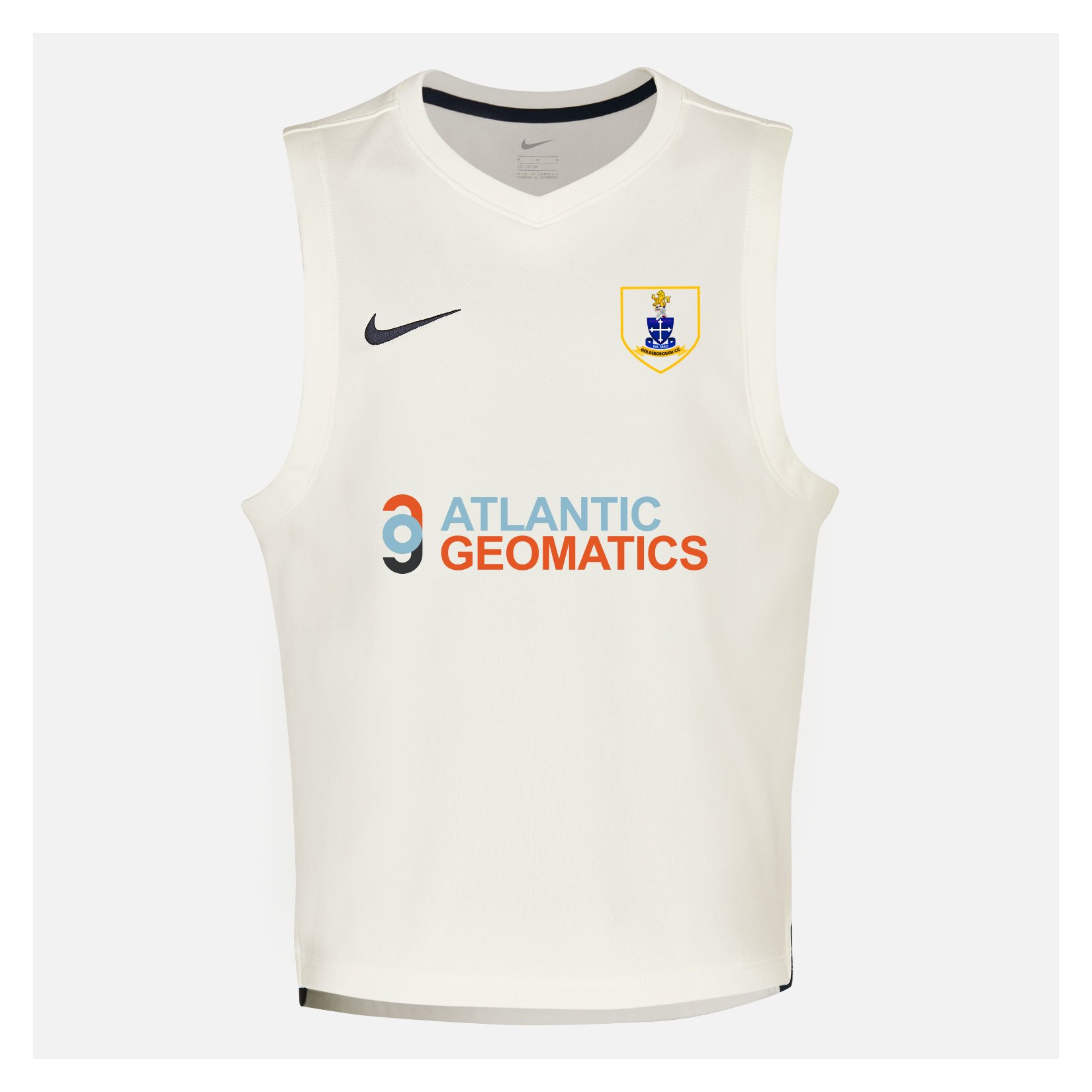 Zelus-Nike Cricket Sleeveless Thermal Top - Sail/Obsidian