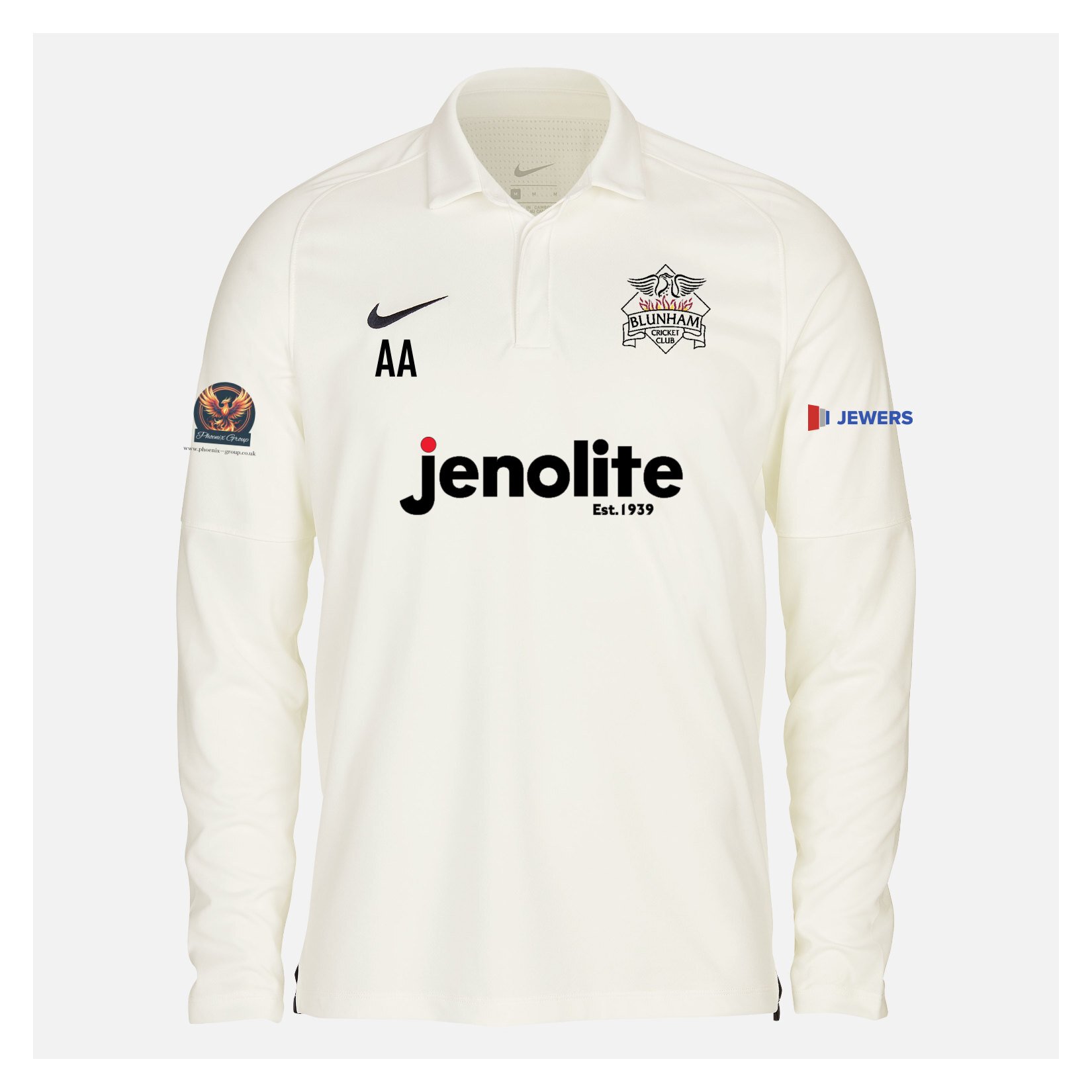 Zelus-Nike Cricket Long Sleeve Game Polo - Sail/Obsidian