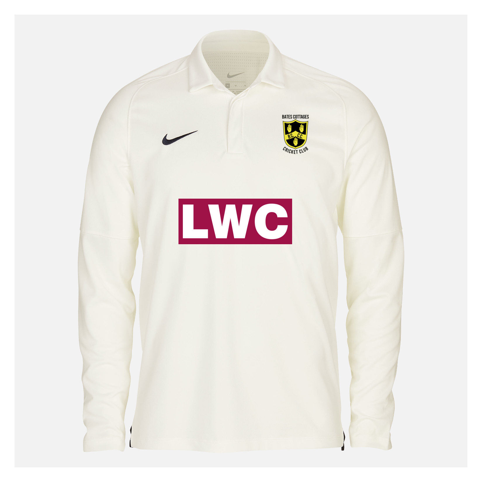 Zelus-Nike Cricket Long Sleeve Game Polo - Sail/Obsidian