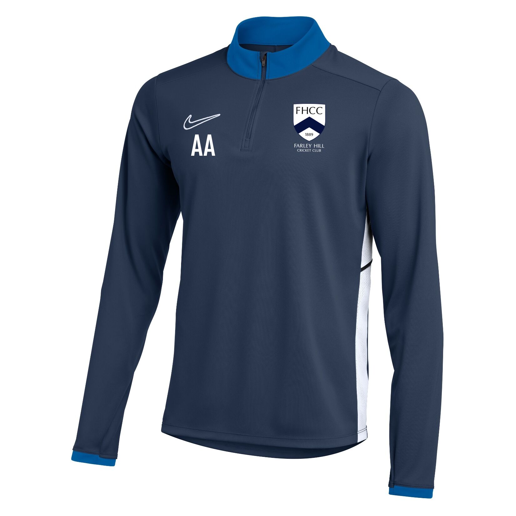 Nike Dri-FIT Academy 25 Drill Top - Obsidian/Royal Blue/White