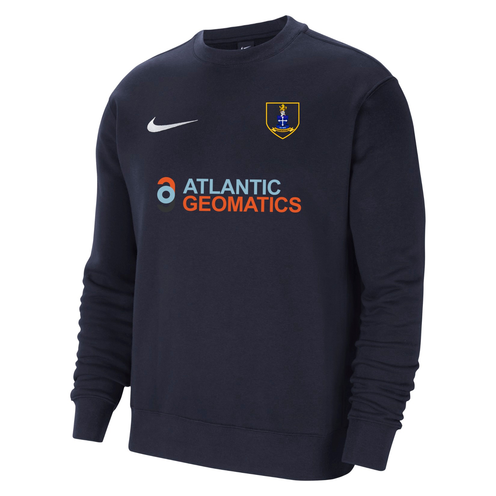 Nike Team Club 20 Fleece Crew Sweatshirt - Obsidian/White/White