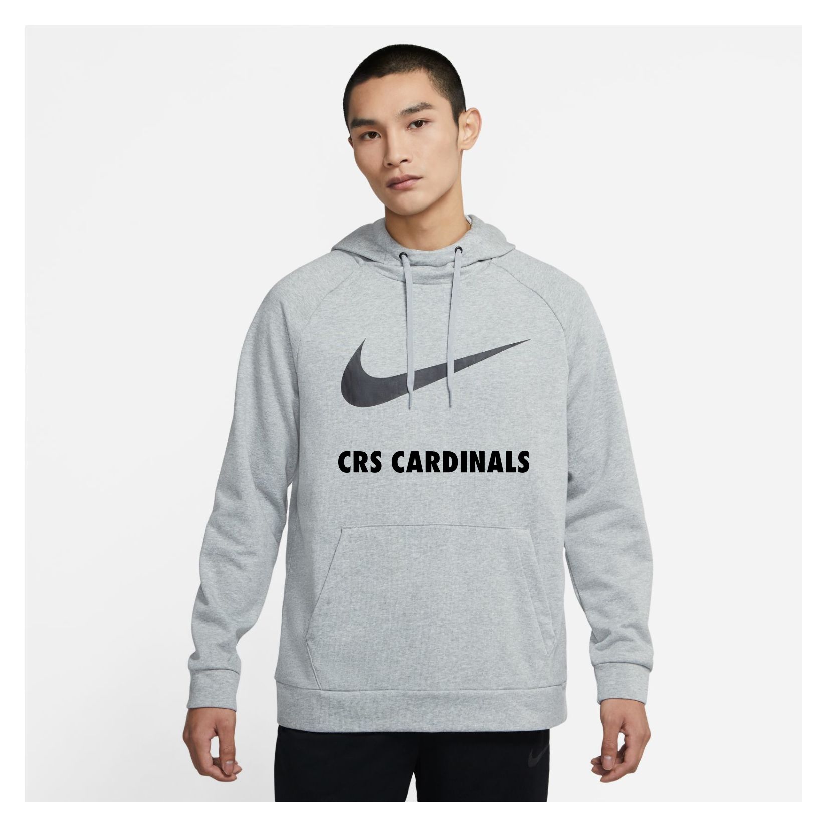 Nike Swoosh Pullover Hoodie - Dark Grey Heather/Black