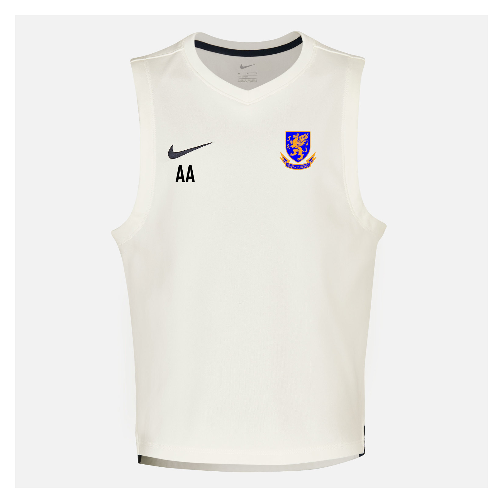 Zelus-Nike Cricket Sleeveless Thermal Top - Sail/Obsidian