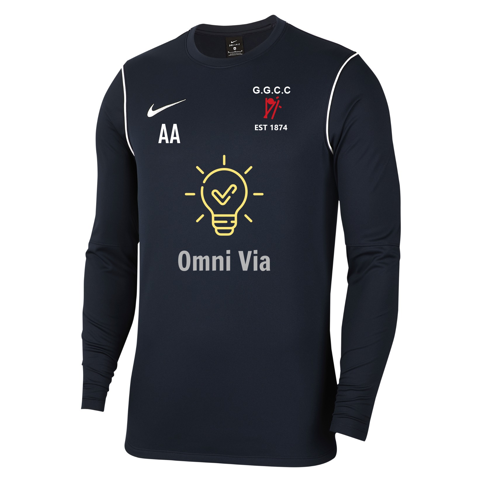 Nike Dri-FIT Park 20 Crew Top - Obsidian/White/White