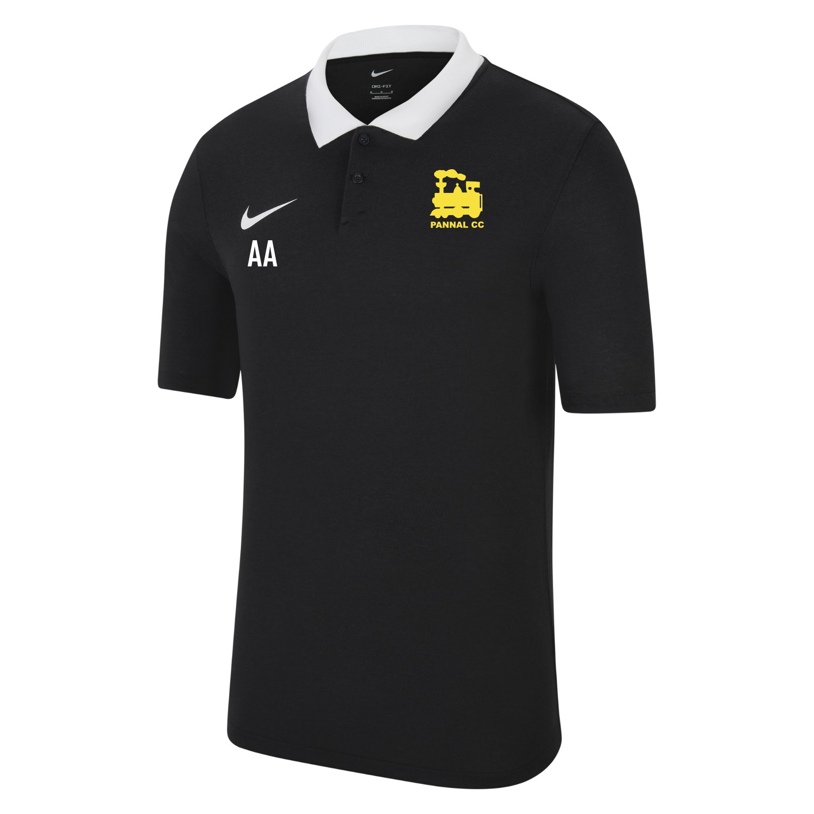 Nike Dri-FIT Park Poly Cotton Polo (M) - Black/White/White