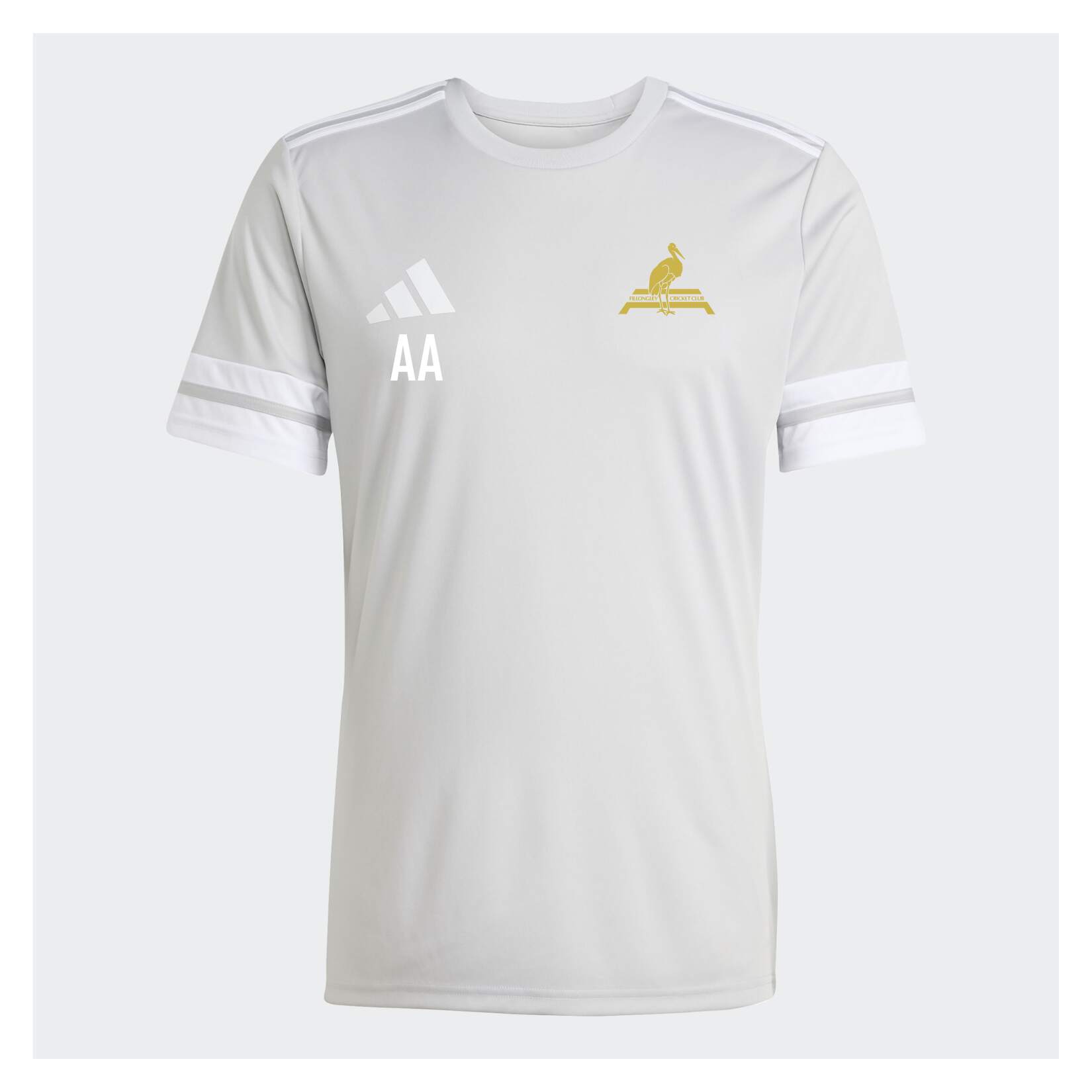 adidas Squadra 25 Short-Sleeve Jersey - Team Light Grey/White
