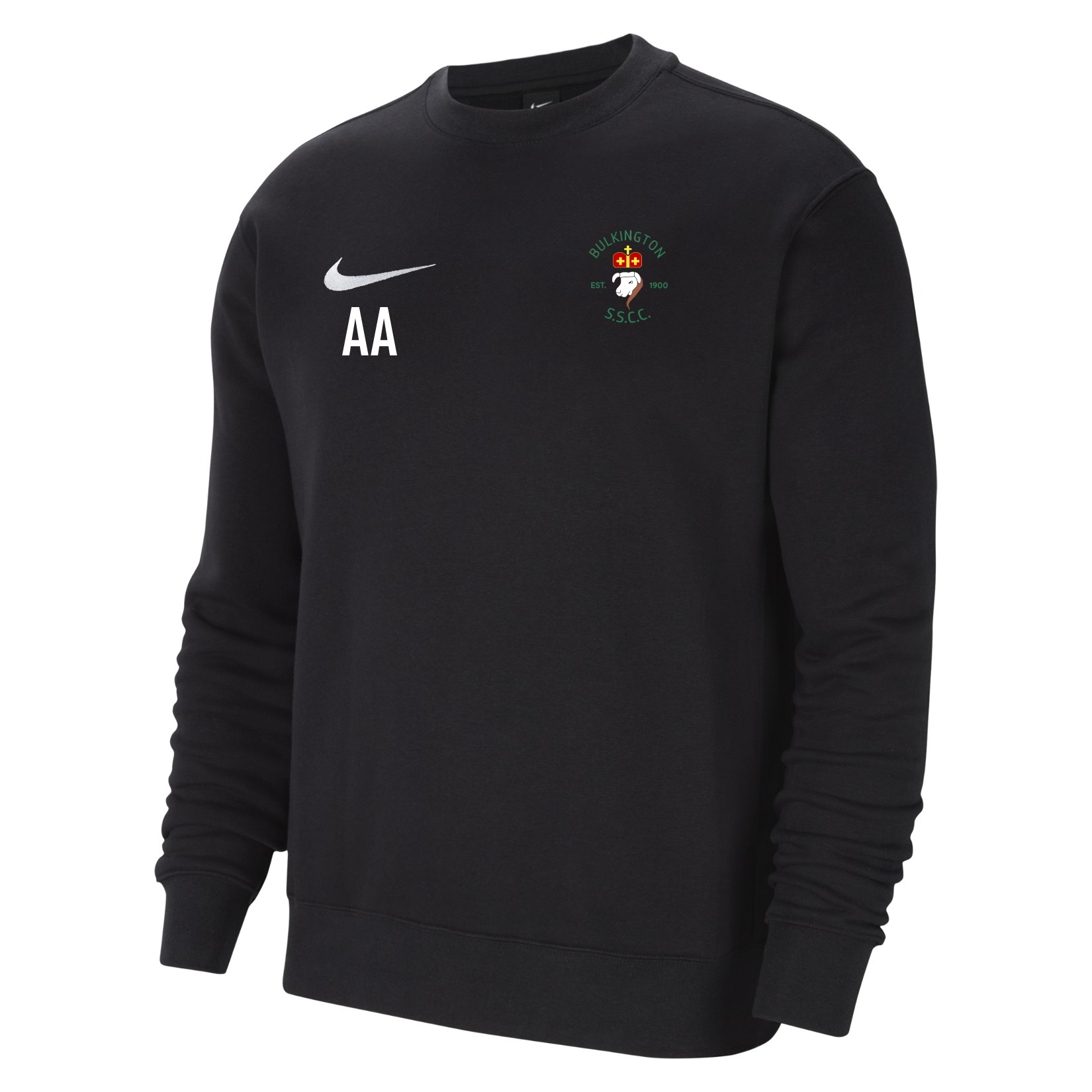 Nike Team Club 20 Fleece Crew Sweatshirt - Black/White/White
