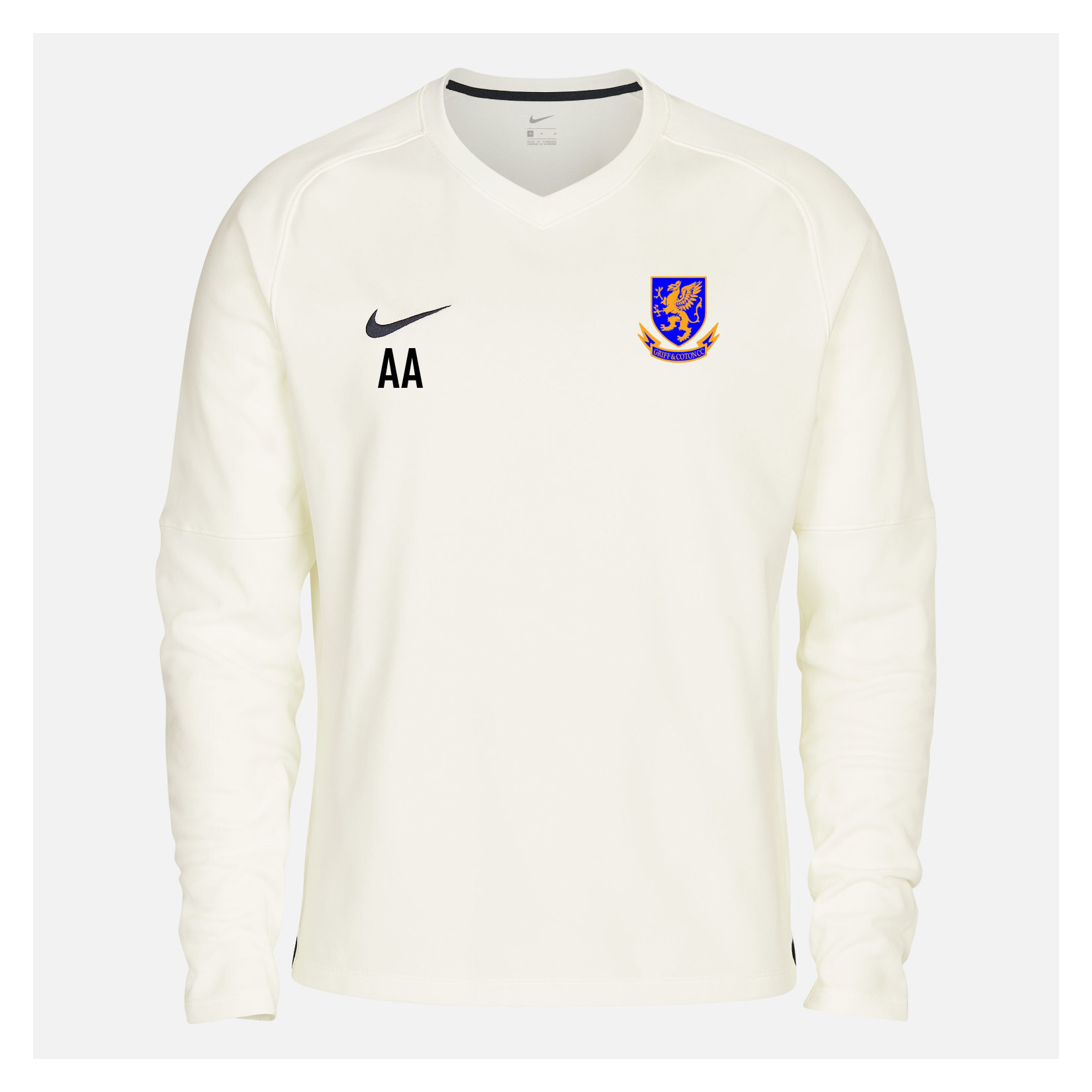 Zelus-Nike Cricket Long Sleeve Thermal Top - Sail/Obsidian