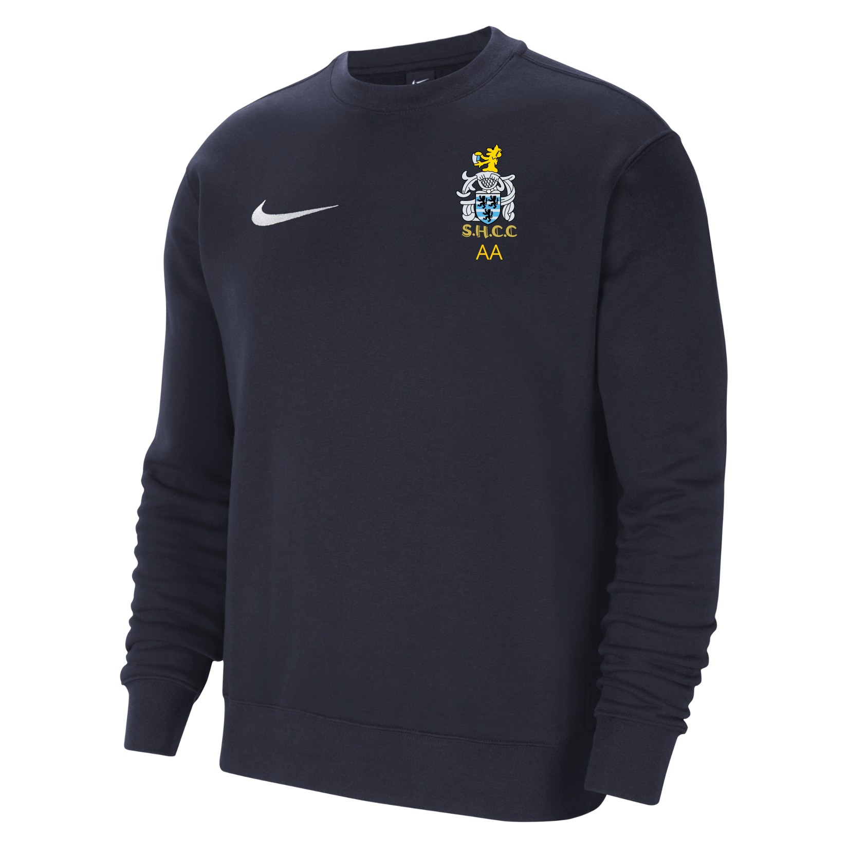 Nike Team Club 20 Fleece Crew Sweatshirt - Obsidian/White/White