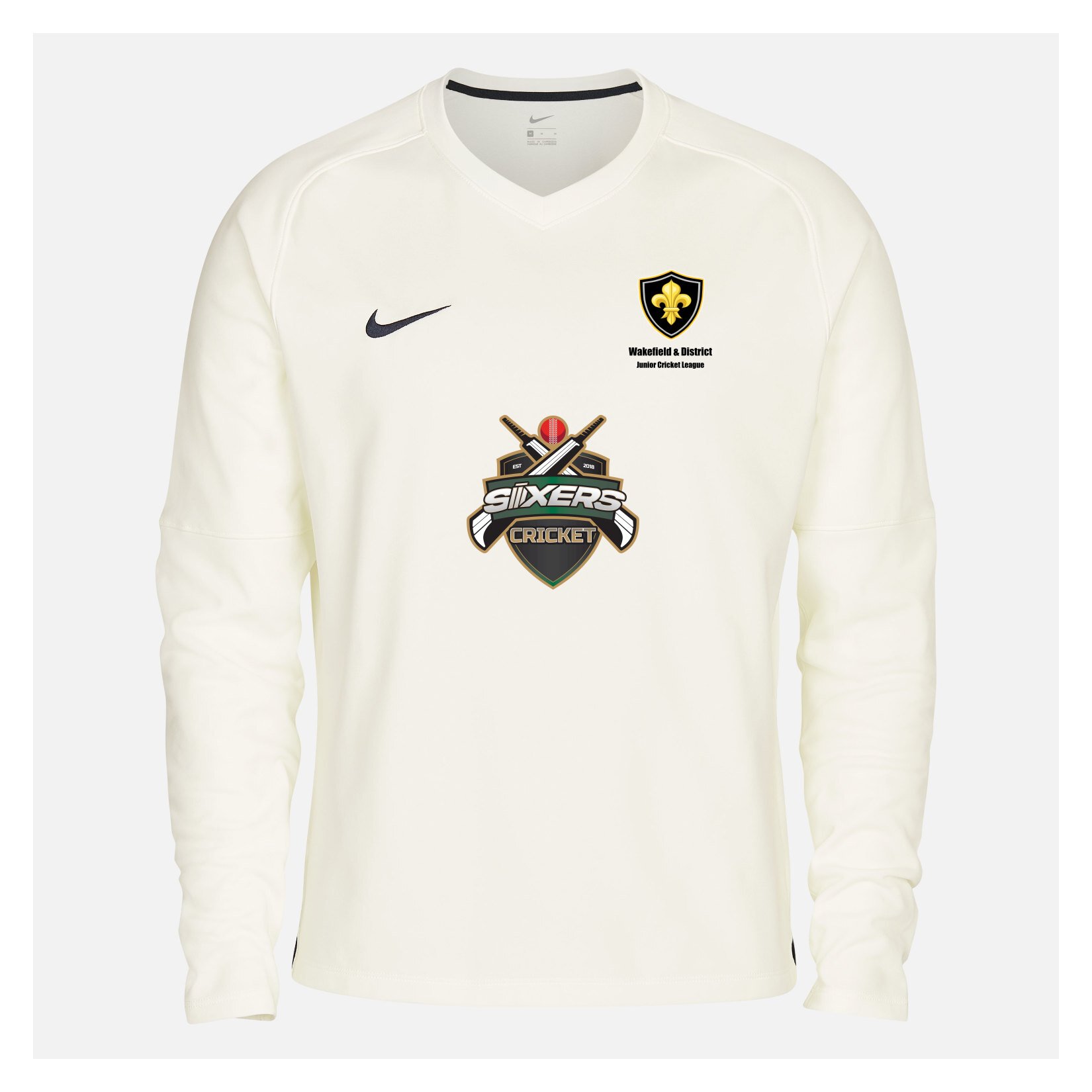 Zelus-Nike Cricket Long Sleeve Thermal Top - Sail/Obsidian