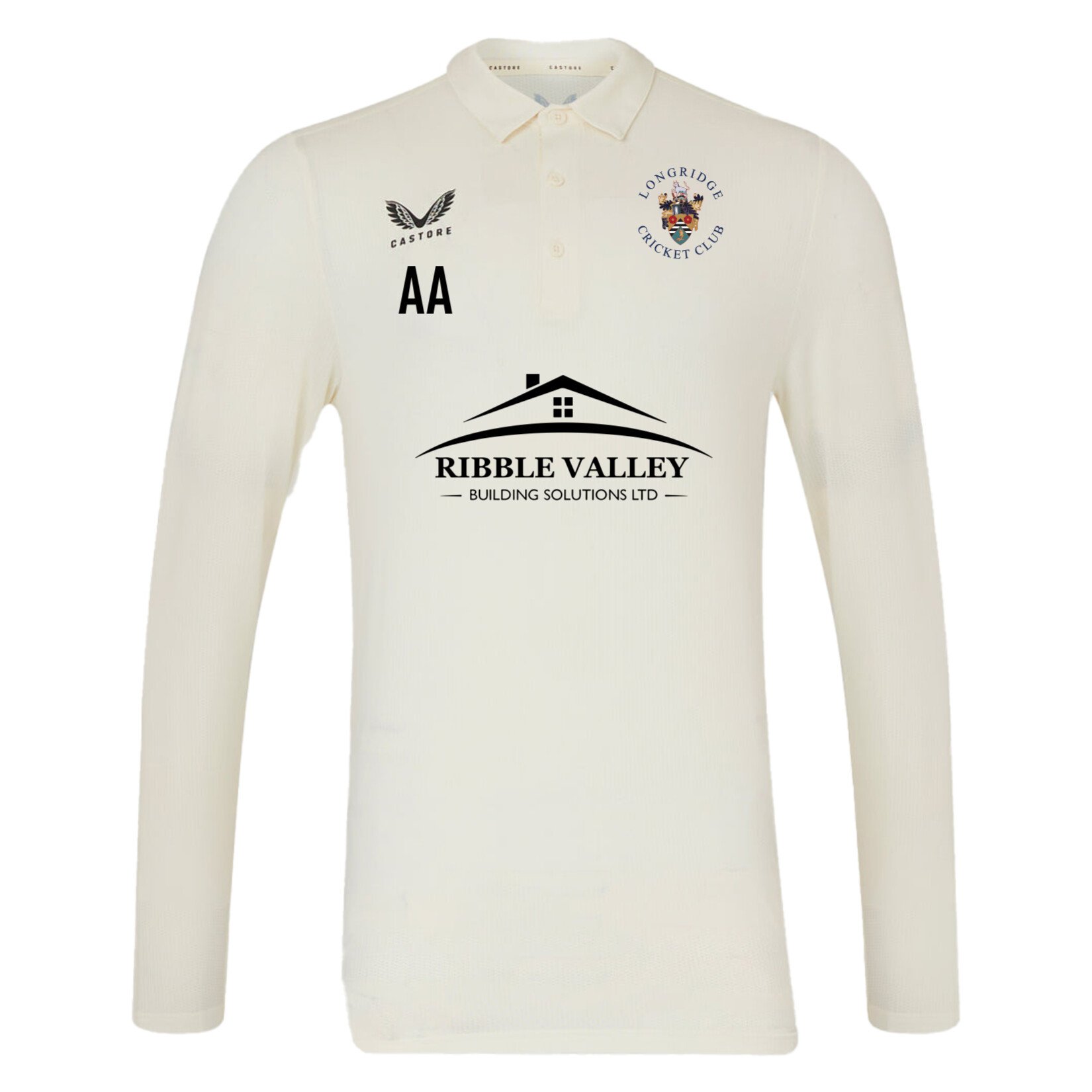 Castore Cricket LS Polo Tech - Cream/Black
