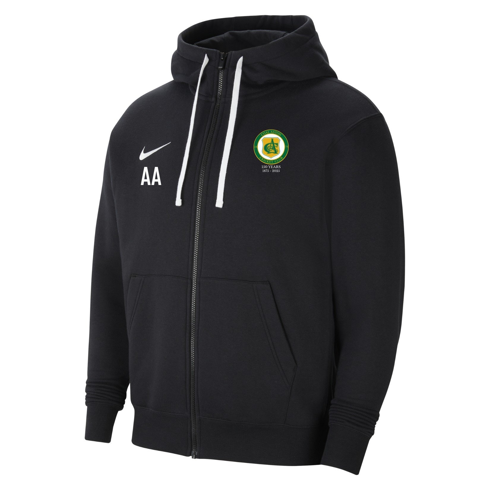 Nike Team Club 20 Fleece Full-Zip Hoodie - Black/White/White