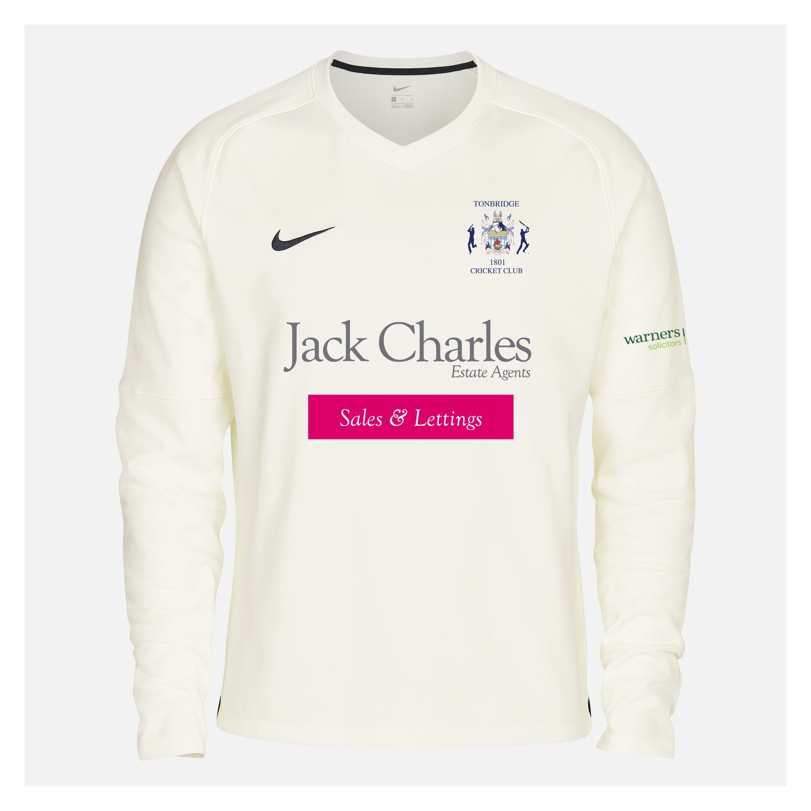 Zelus-Nike Cricket Long Sleeve Thermal Top - Sail/Obsidian