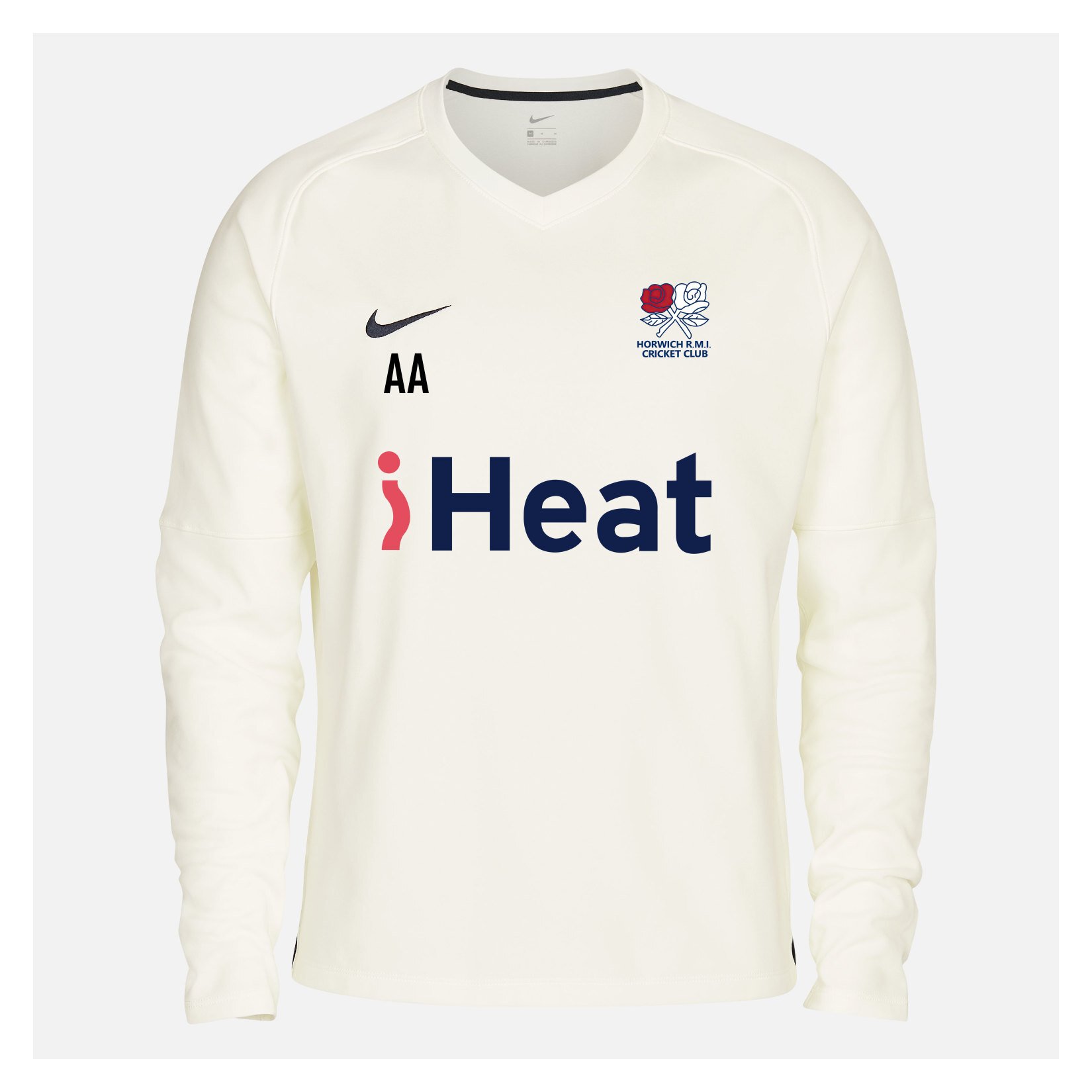 Zelus-Nike Cricket Long Sleeve Thermal Top - Sail/Obsidian