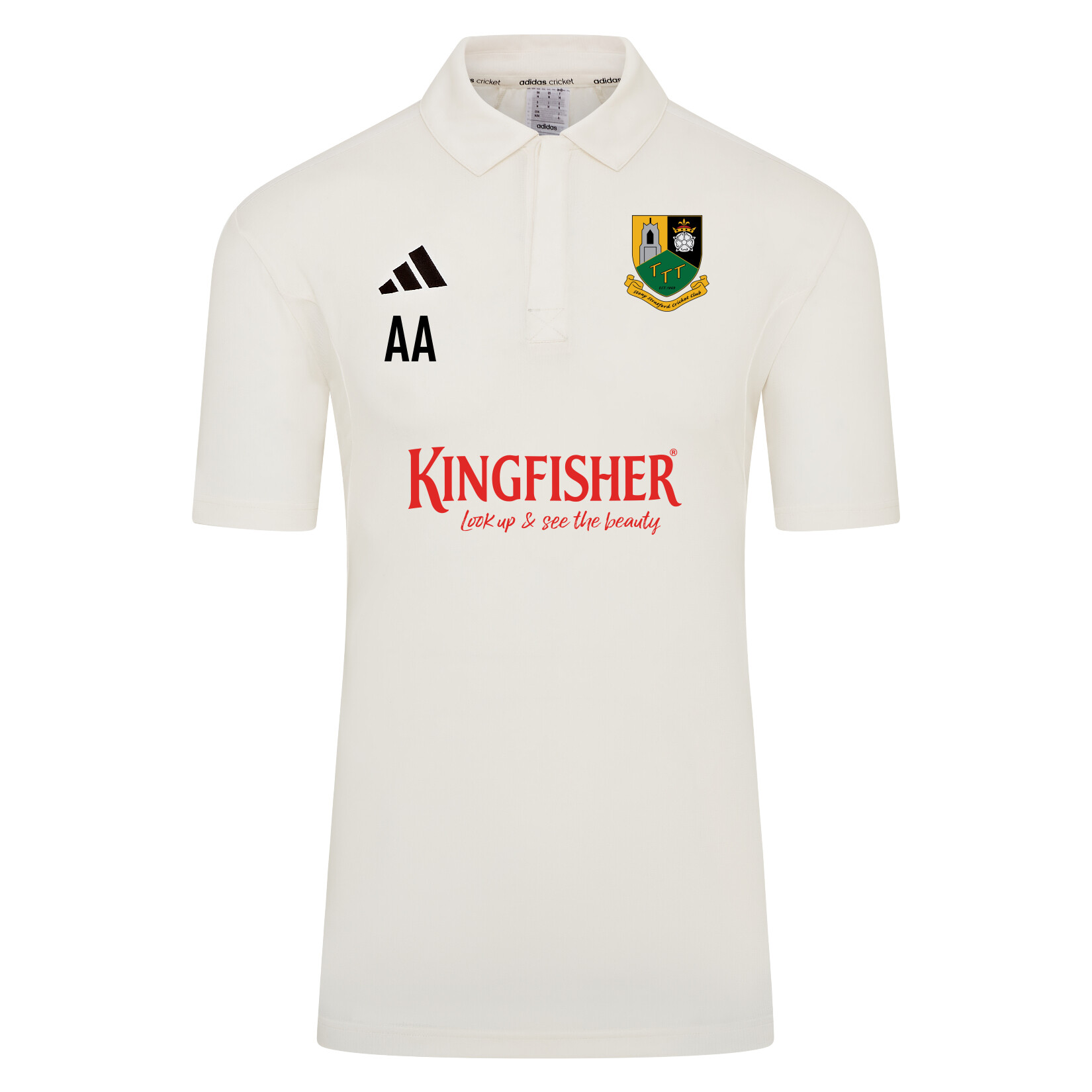adidas-SS Elite Short Sleeve Cricket Shirt - Ivory/White