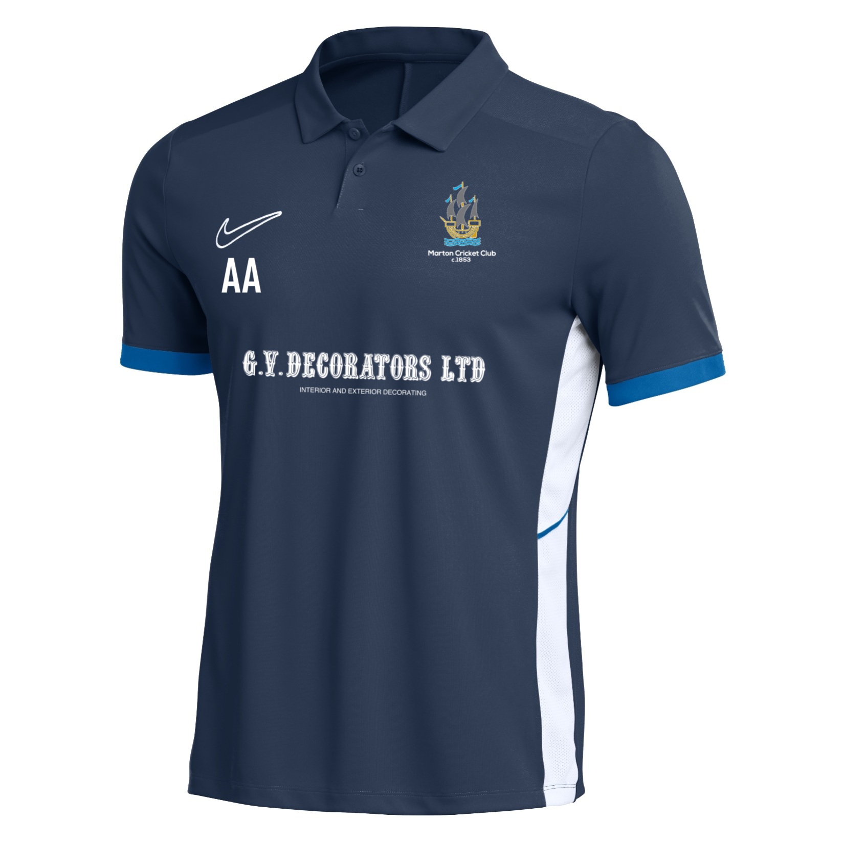 Nike Dri-FIT Academy 25 Polo - Obsidian/Royal Blue/White