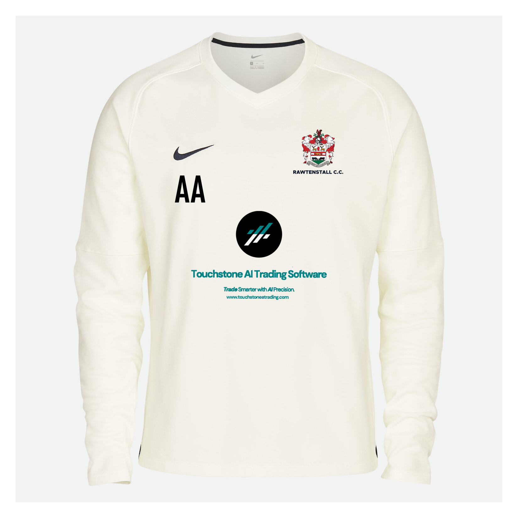 Zelus-Nike Cricket Long Sleeve Thermal Top - Sail/Obsidian