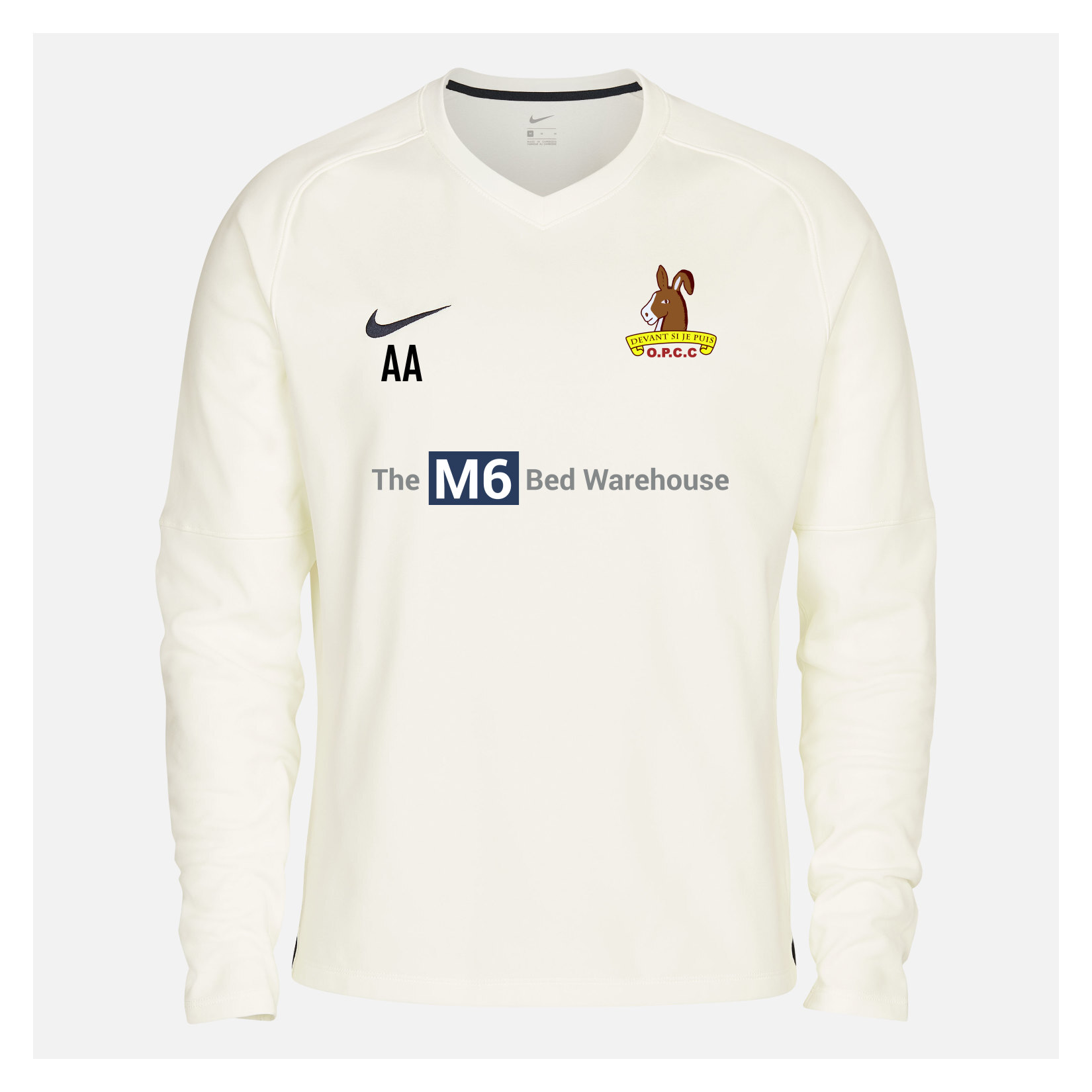 Zelus-Nike Cricket Long Sleeve Thermal Top - Sail/Obsidian